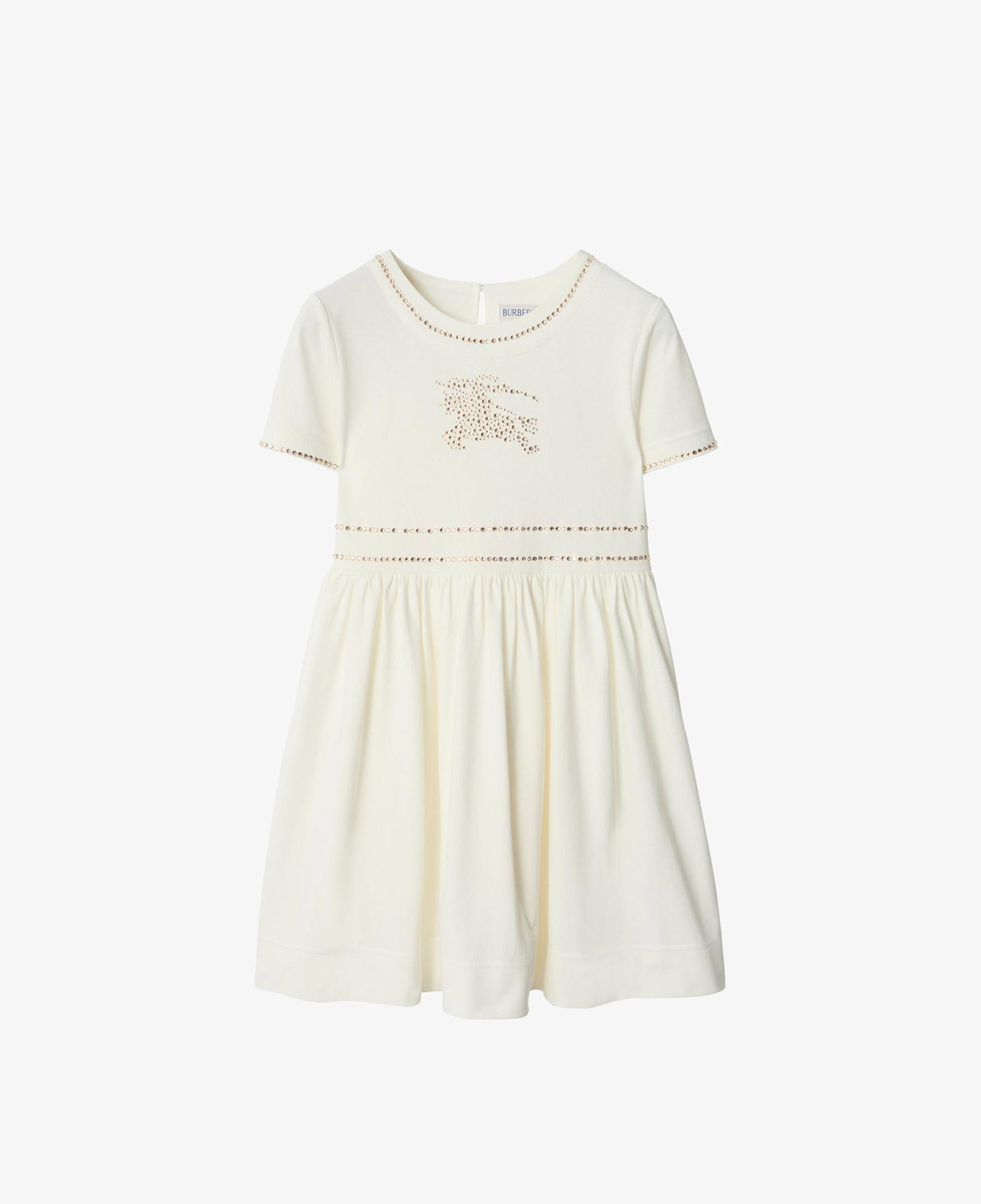 Burberry Aggıe Crystal Çocuk Beyaz Elbise