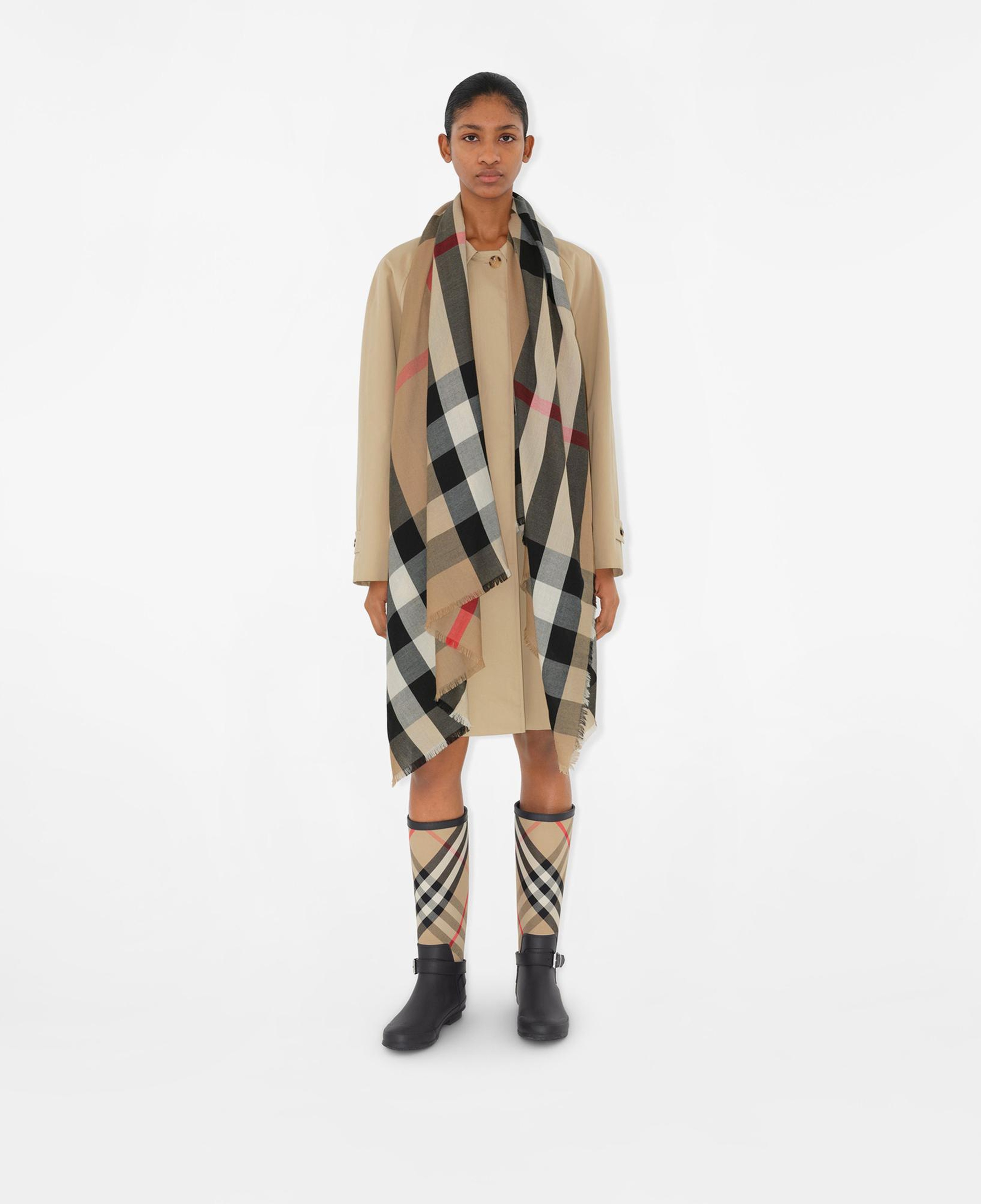 Burberry Check Kaşmir Kadın Bej Atkı