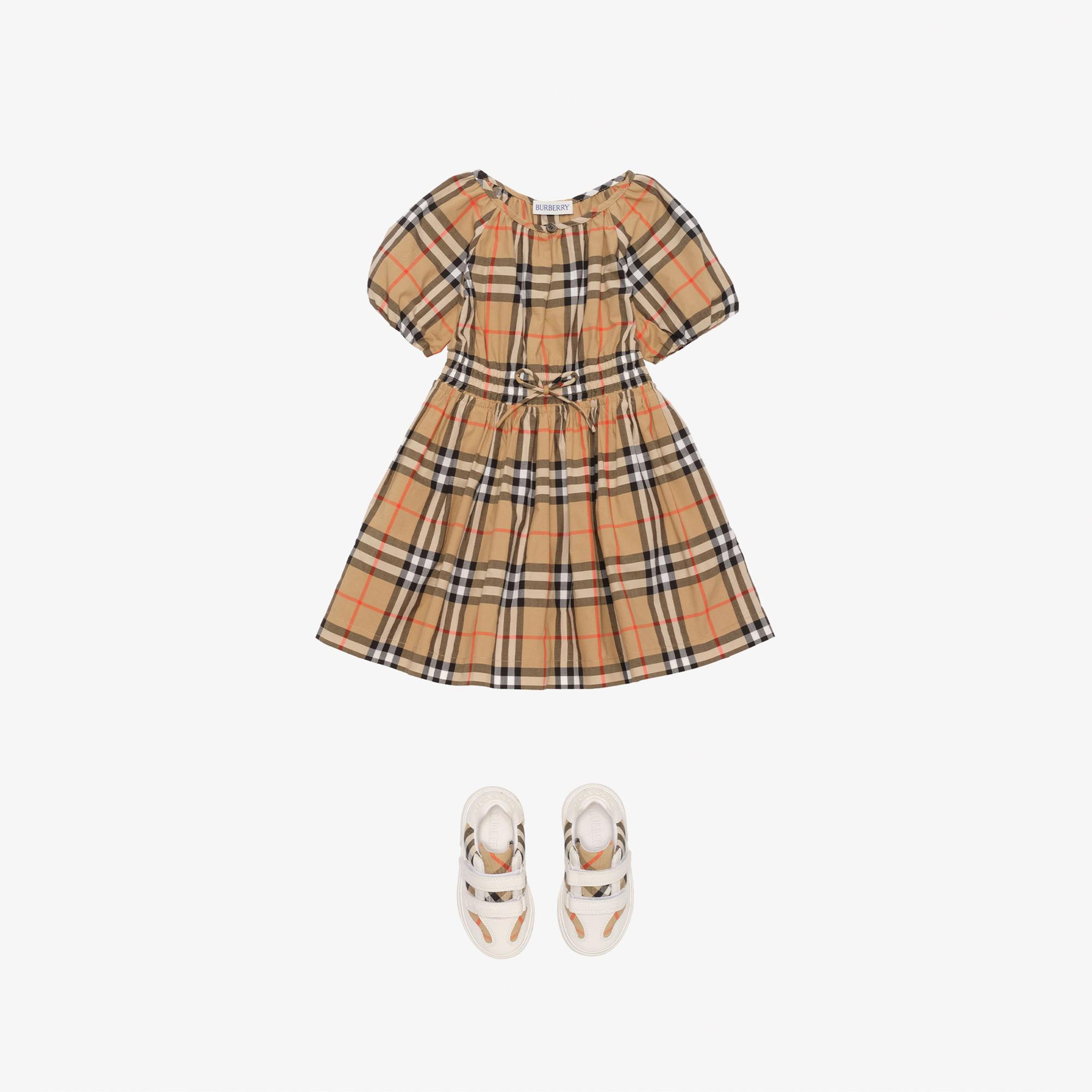 Burberry Rumı Check Çocuk Bej Elbise