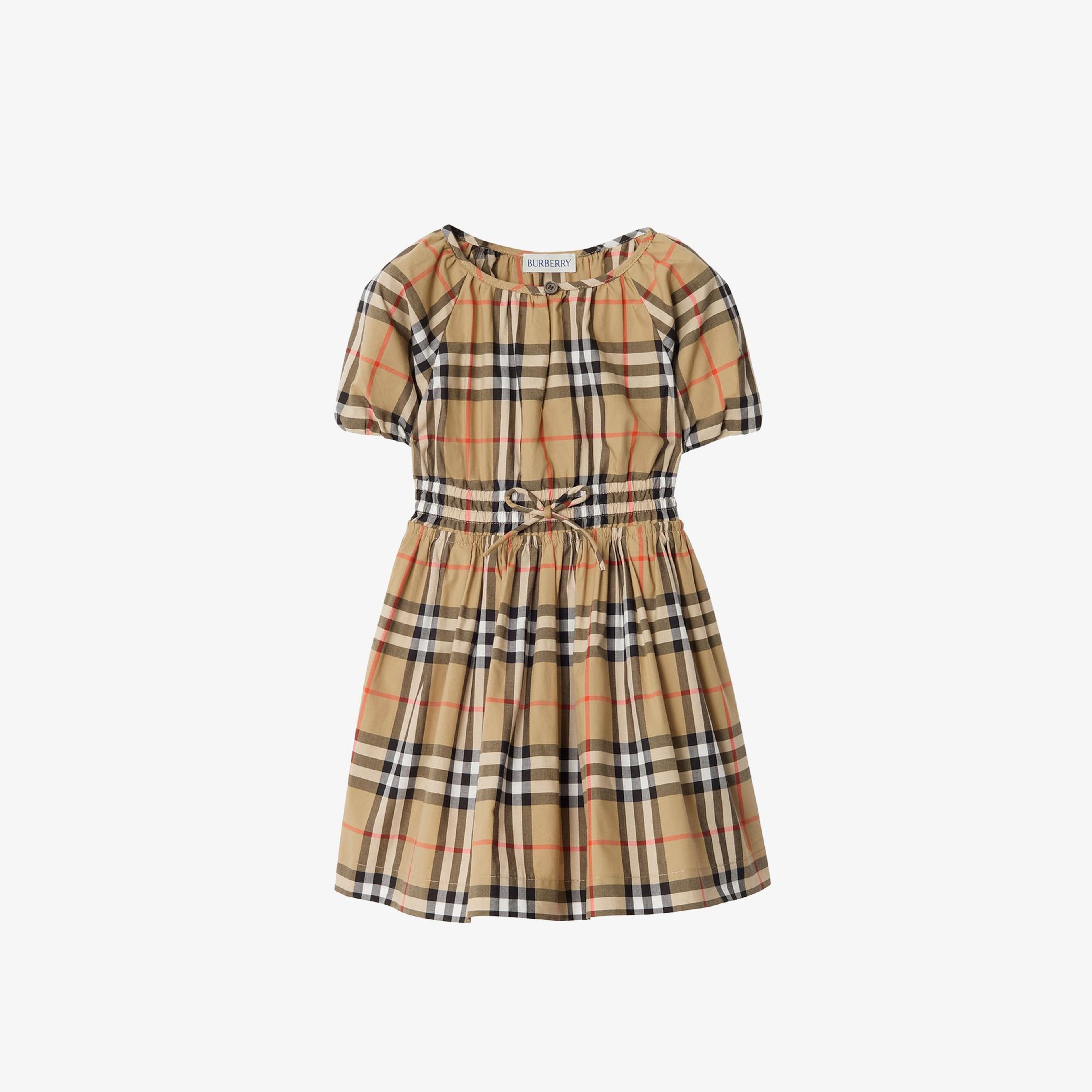 Burberry Rumı Check Çocuk Bej Elbise