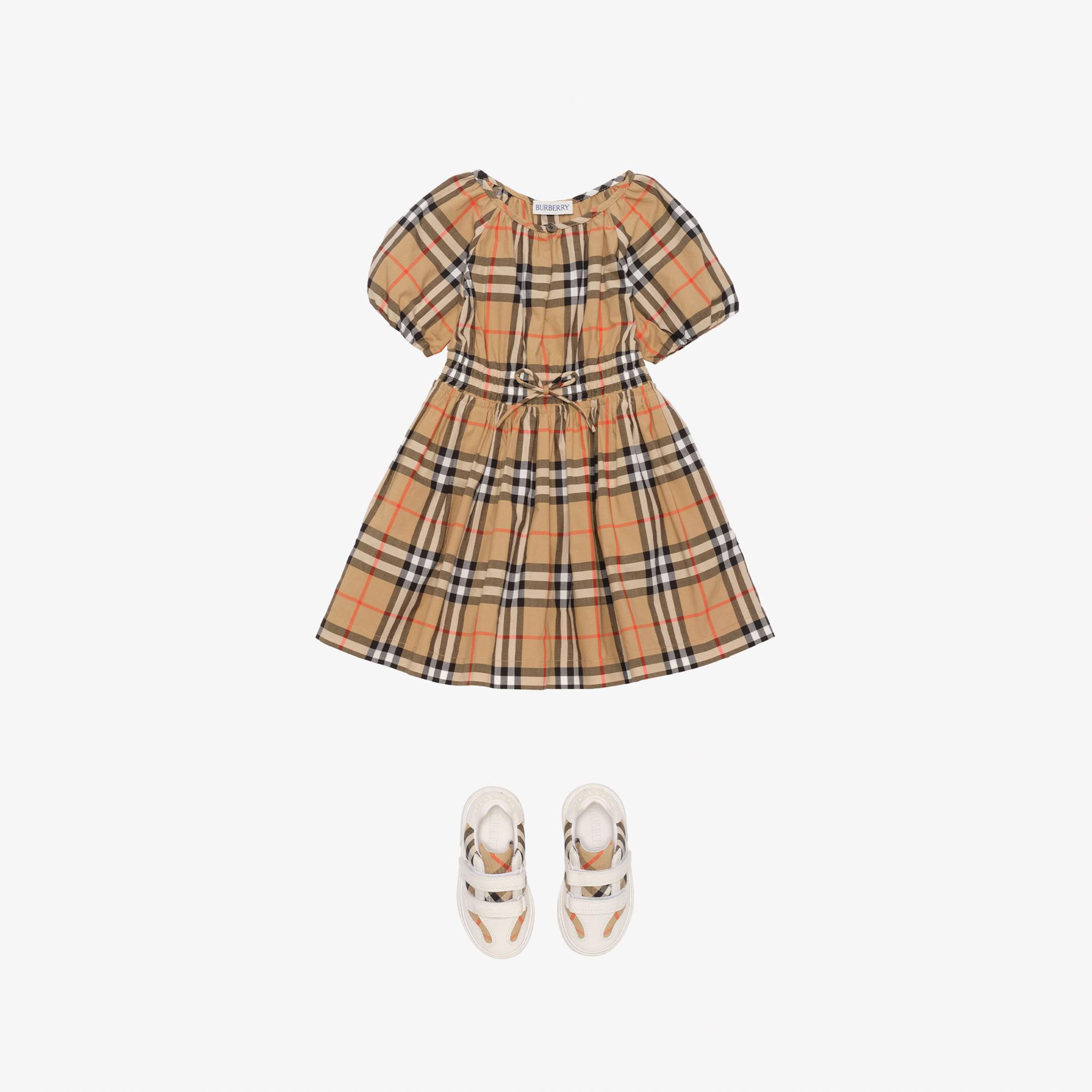Burberry Rumı Check Çocuk Bej Elbise