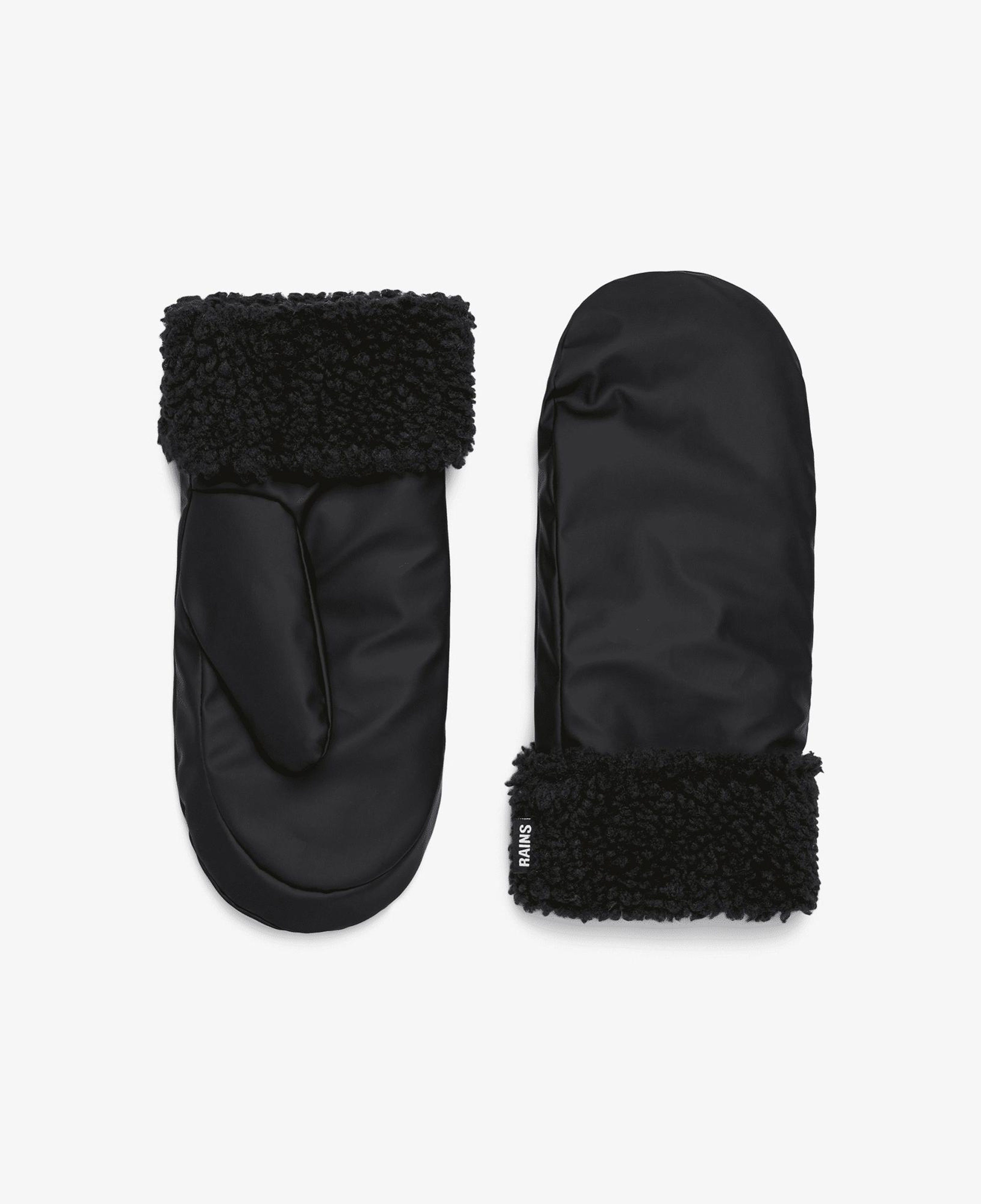 Rains Puffer Fleece Mittens W2T3 Unisex Siyah Eldiven