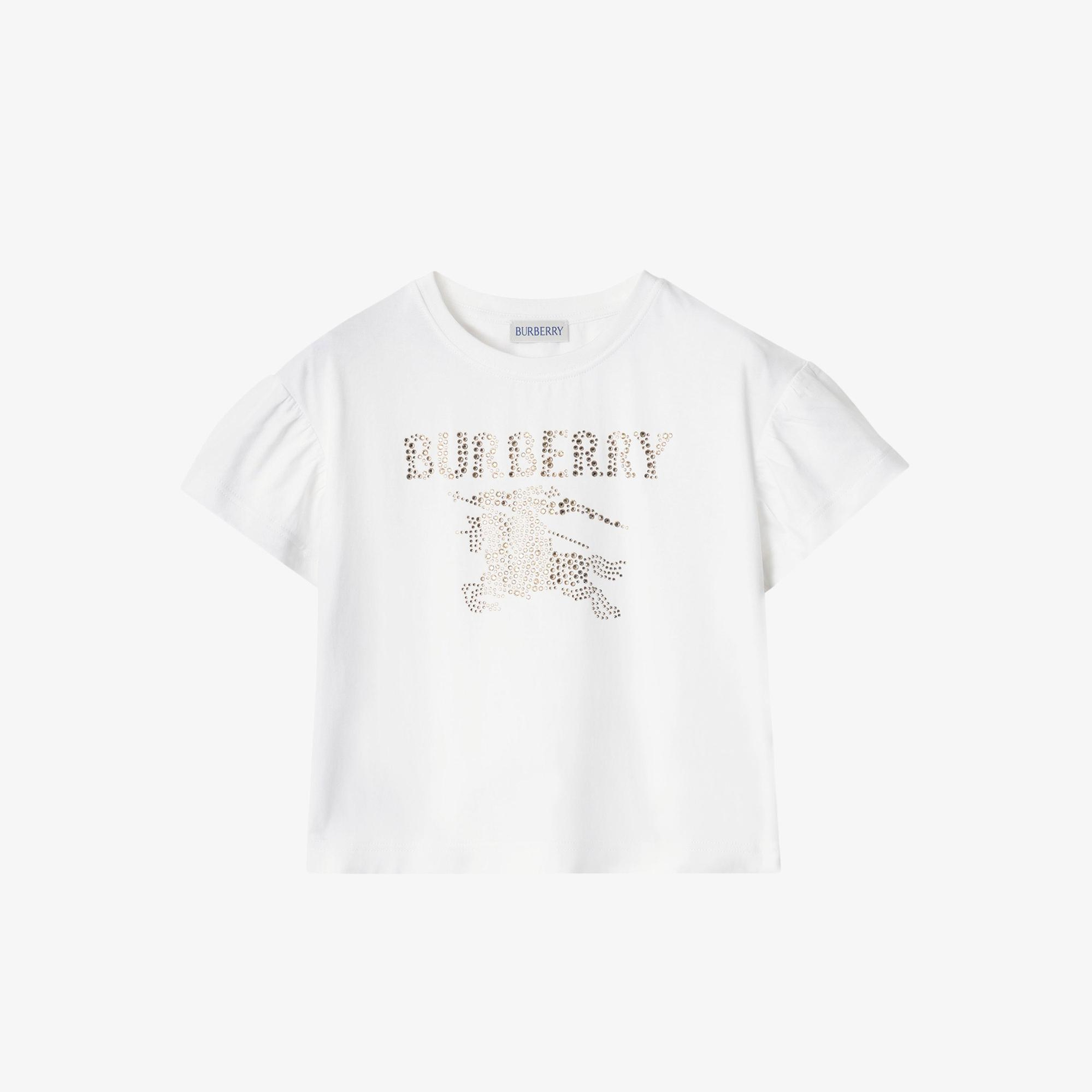 Burberry Roxy Crystal Çocuk Beyaz T-Shirt