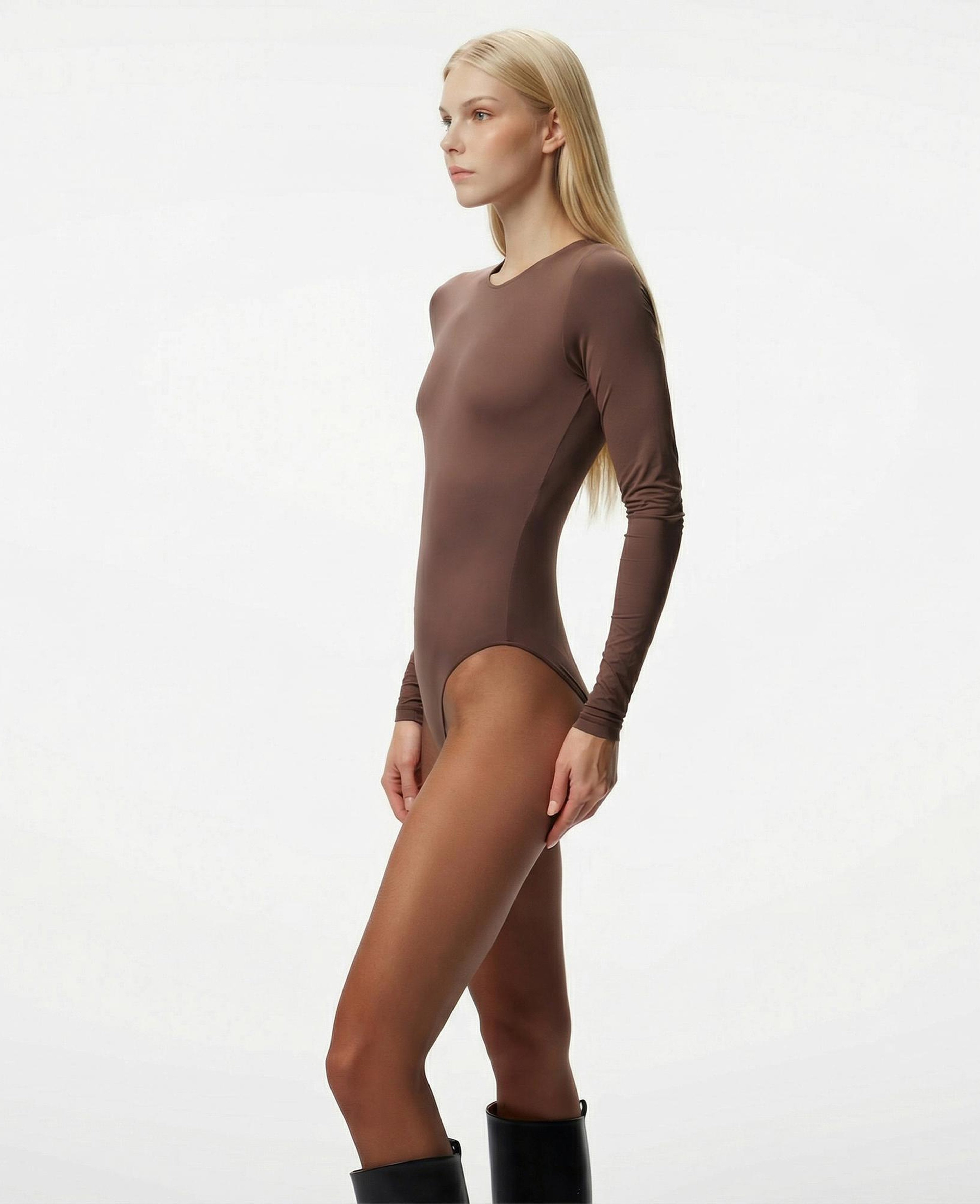 Fabby Kadın Kahverengi Bodysuit