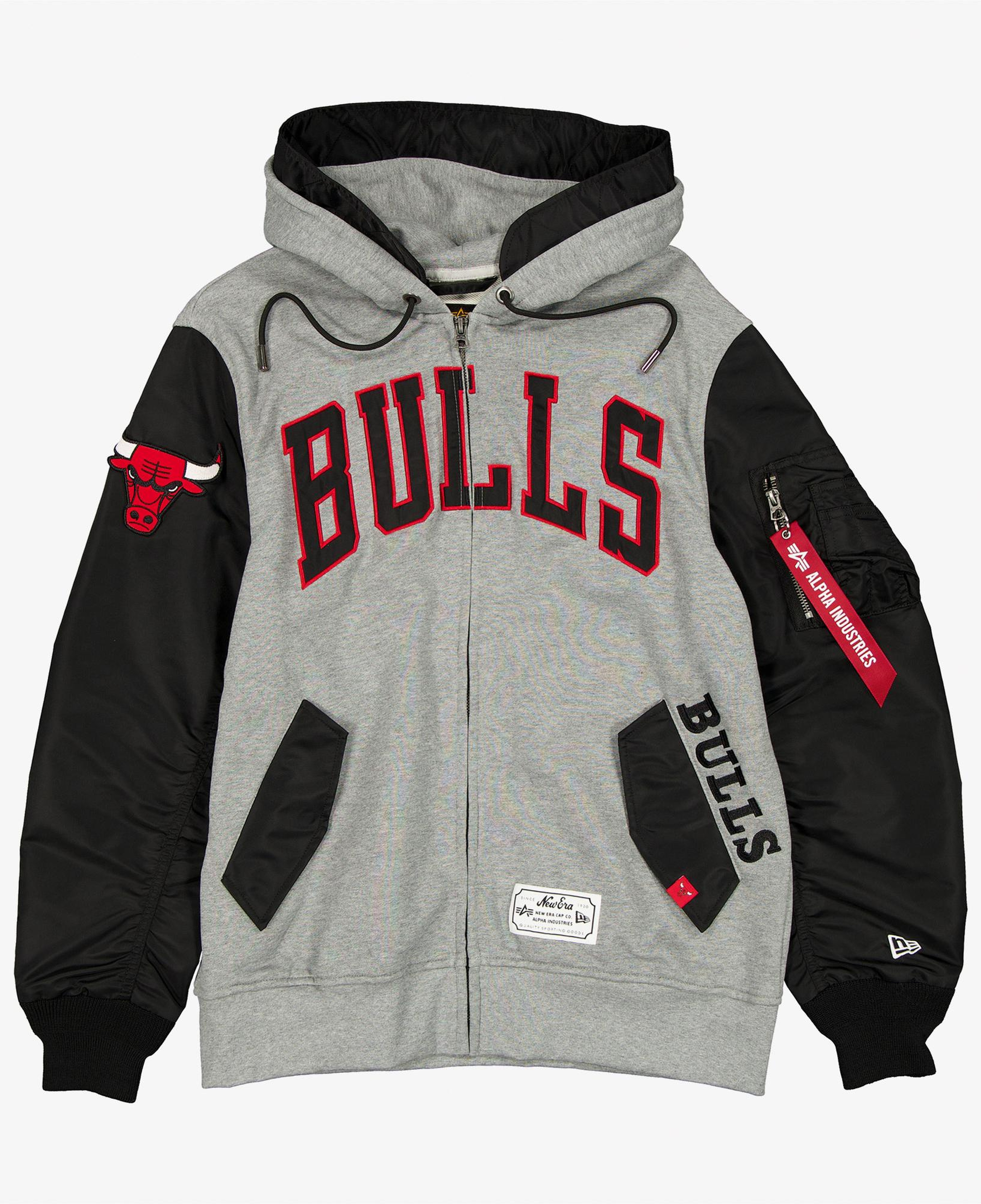 Alpha Industries x Chicago Bulls Gray MA-1 Unisex Gri Fermuarlı Ceket