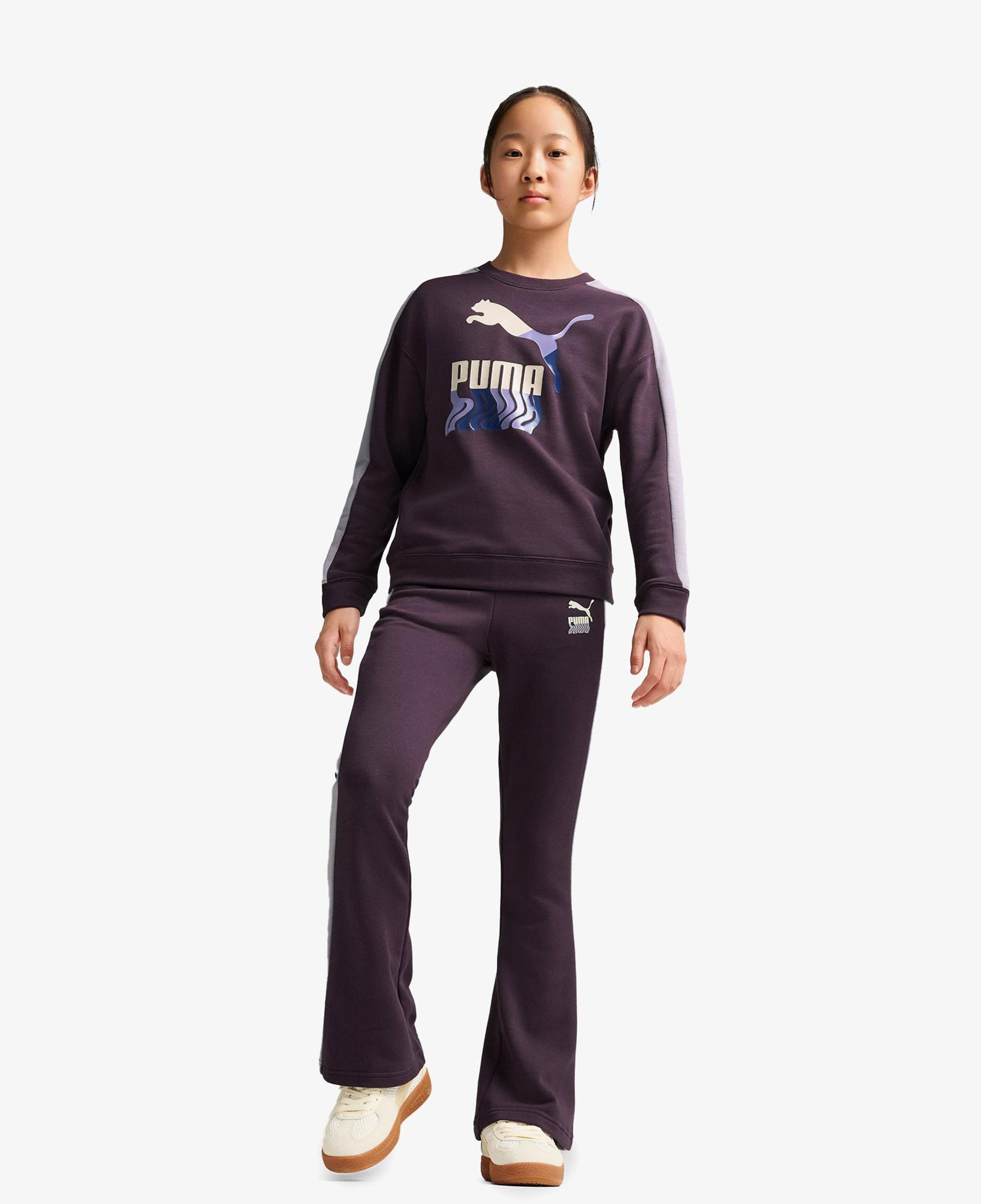 Puma T7 Crew Tr Çocuk Mor Sweatshirt