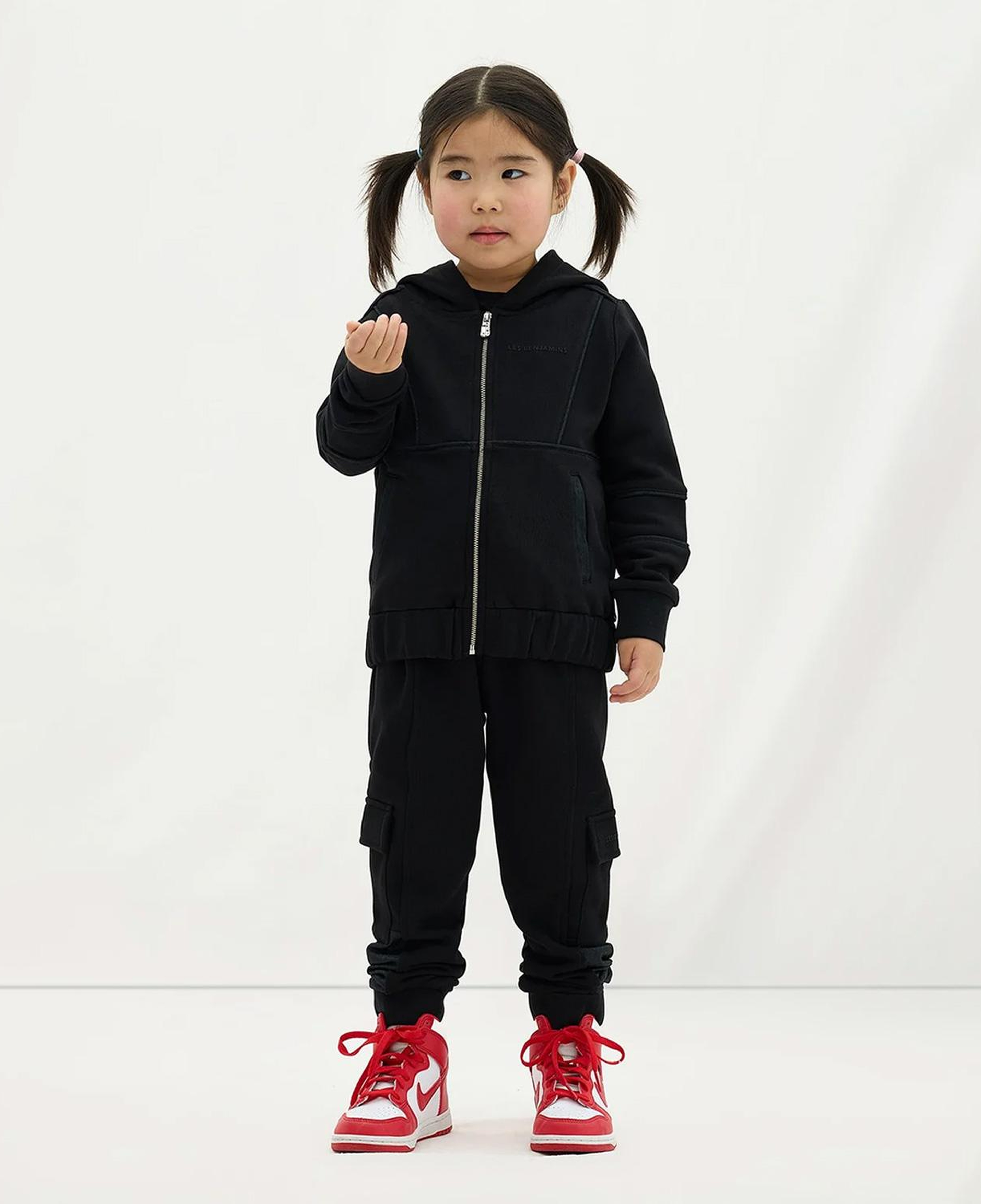 Les Benjamins Zip 401 Çocuk Siyah Hoodie