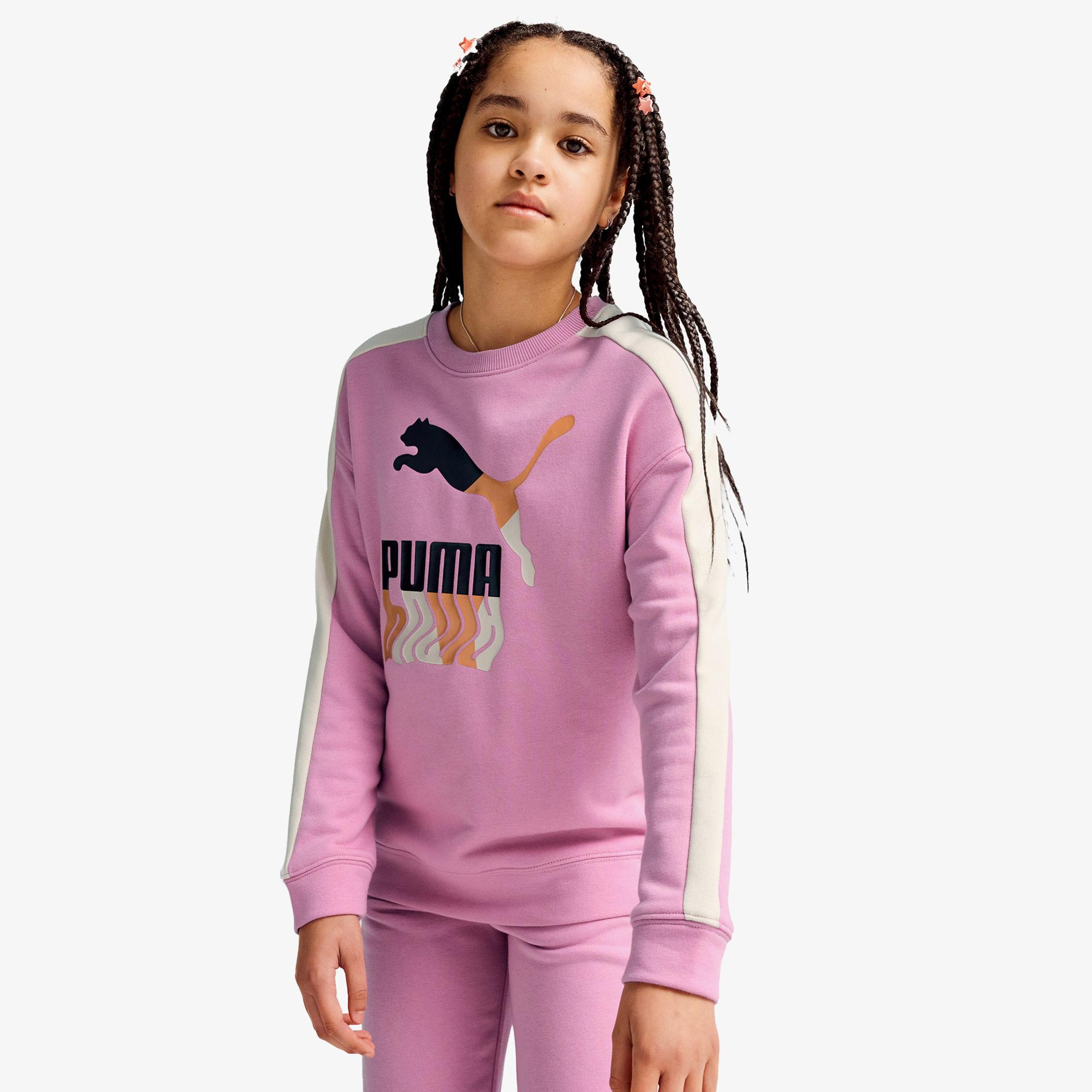 Puma T7 Crew Tr Çocuk Pembe Sweatshirt