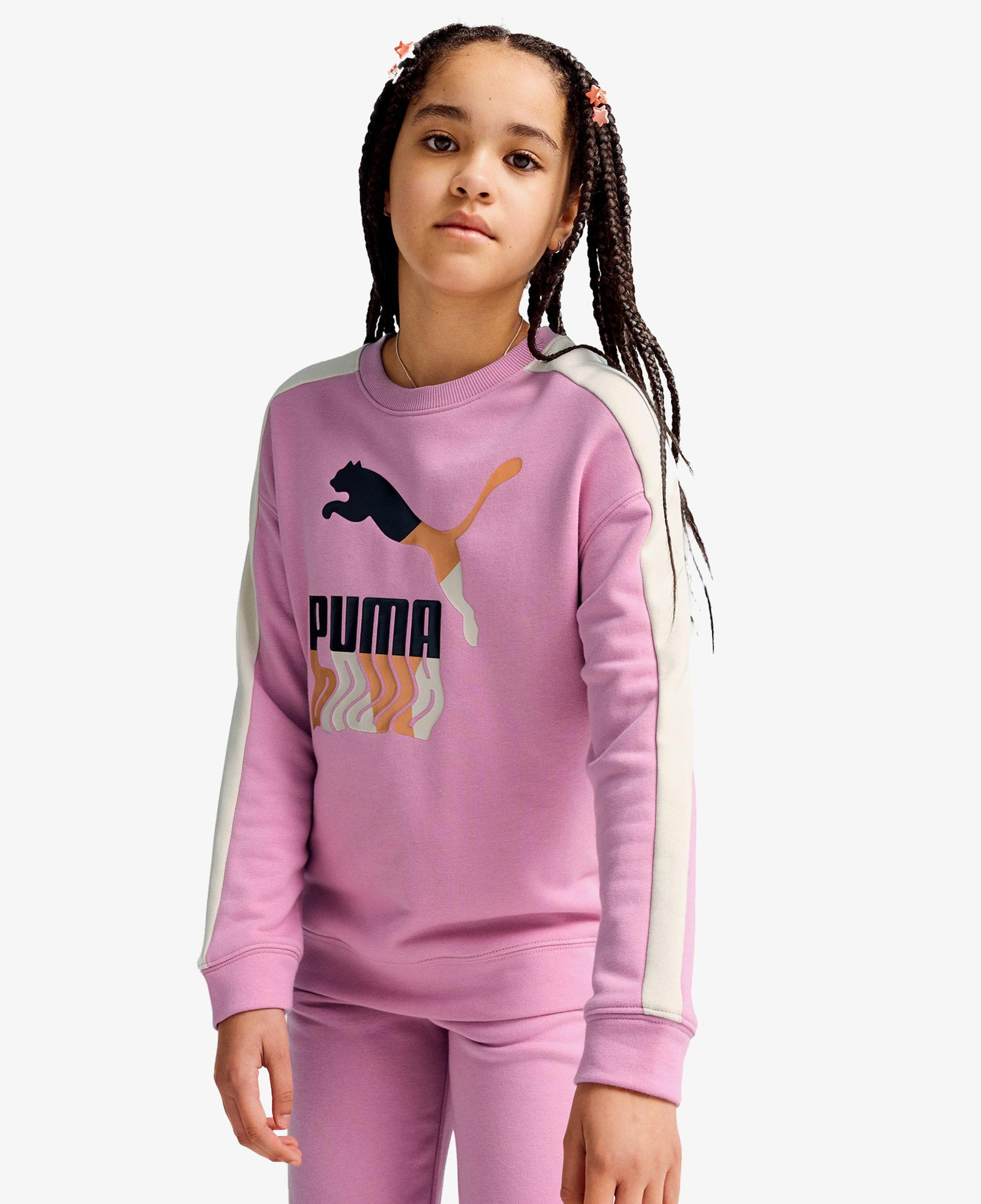 Puma T7 Crew Tr Çocuk Pembe Sweatshirt
