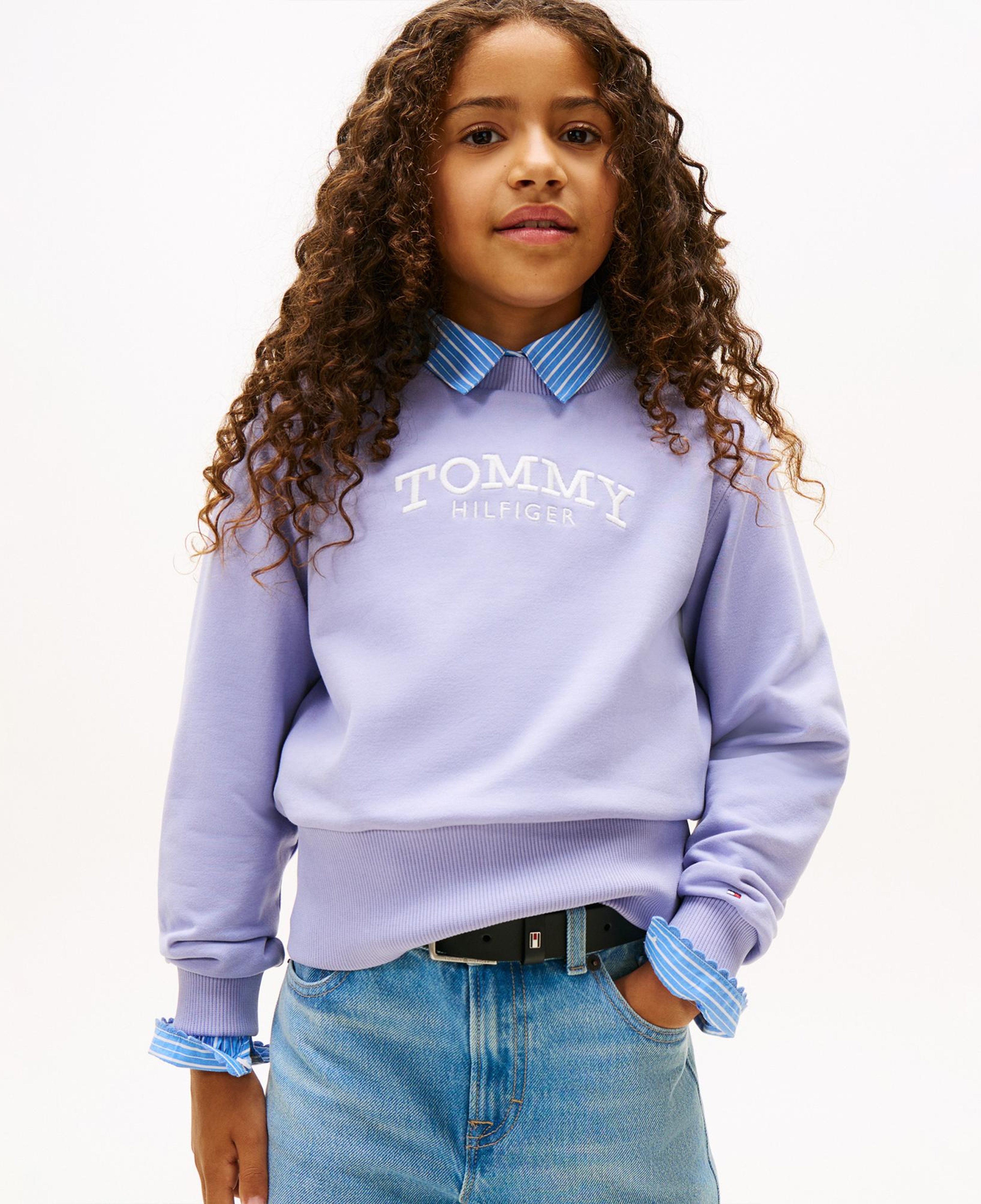 Tommy Hilfiger Crew Neck Çocuk Mavi Sweatshirt