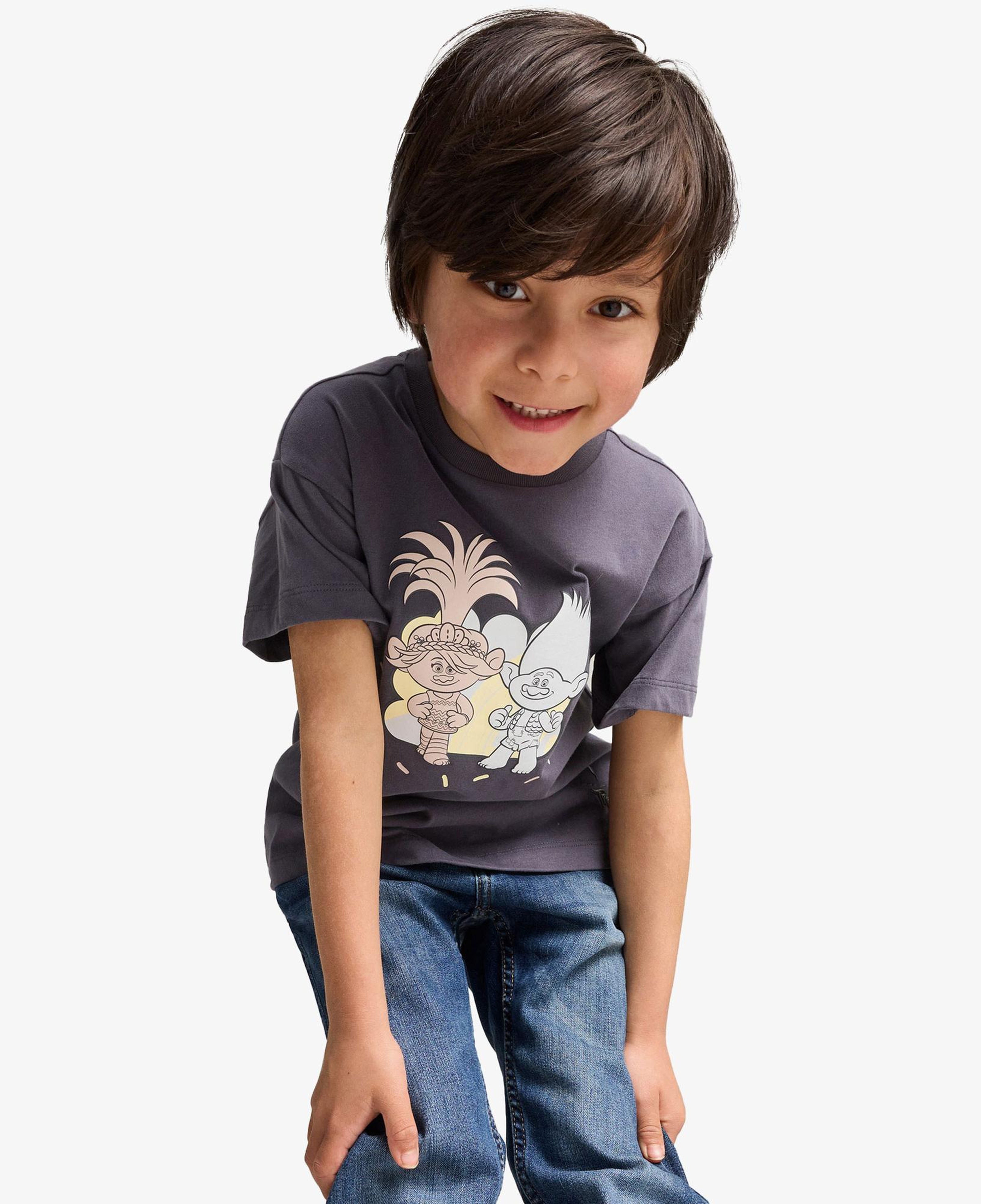 Puma X Trolls Graphic Çocuk Gri T-Shirt