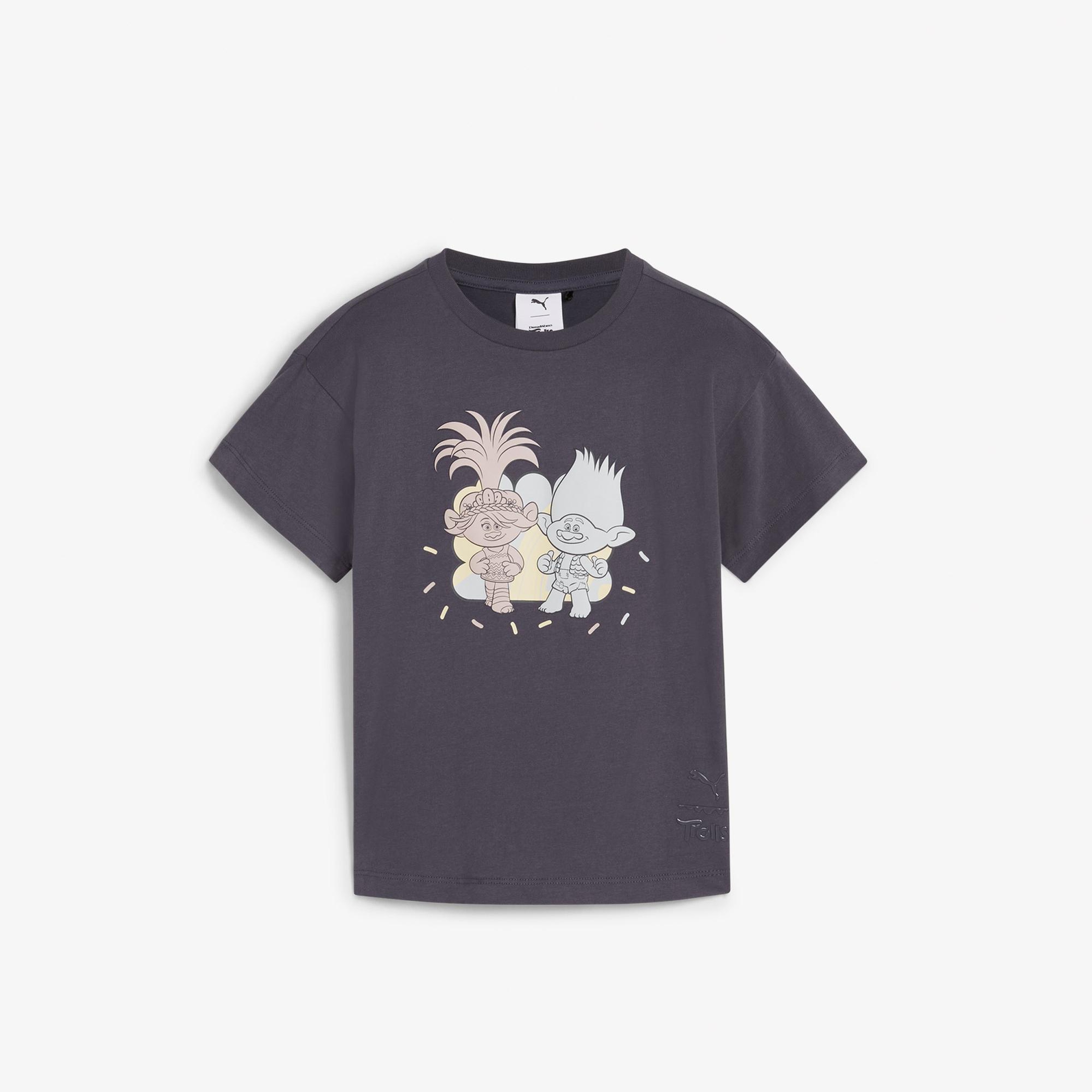 Puma X Trolls Graphic Çocuk Gri T-Shirt
