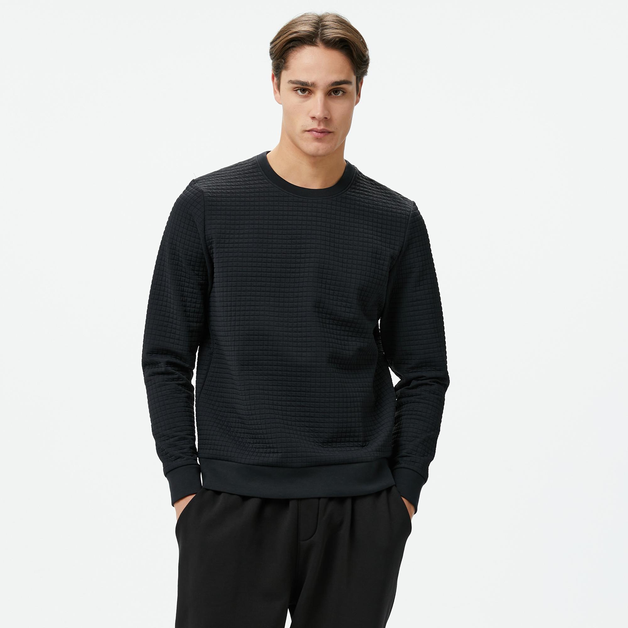Under Armour Unstoppable Fleece Grid Crew Erkek Siyah Sweatshirt