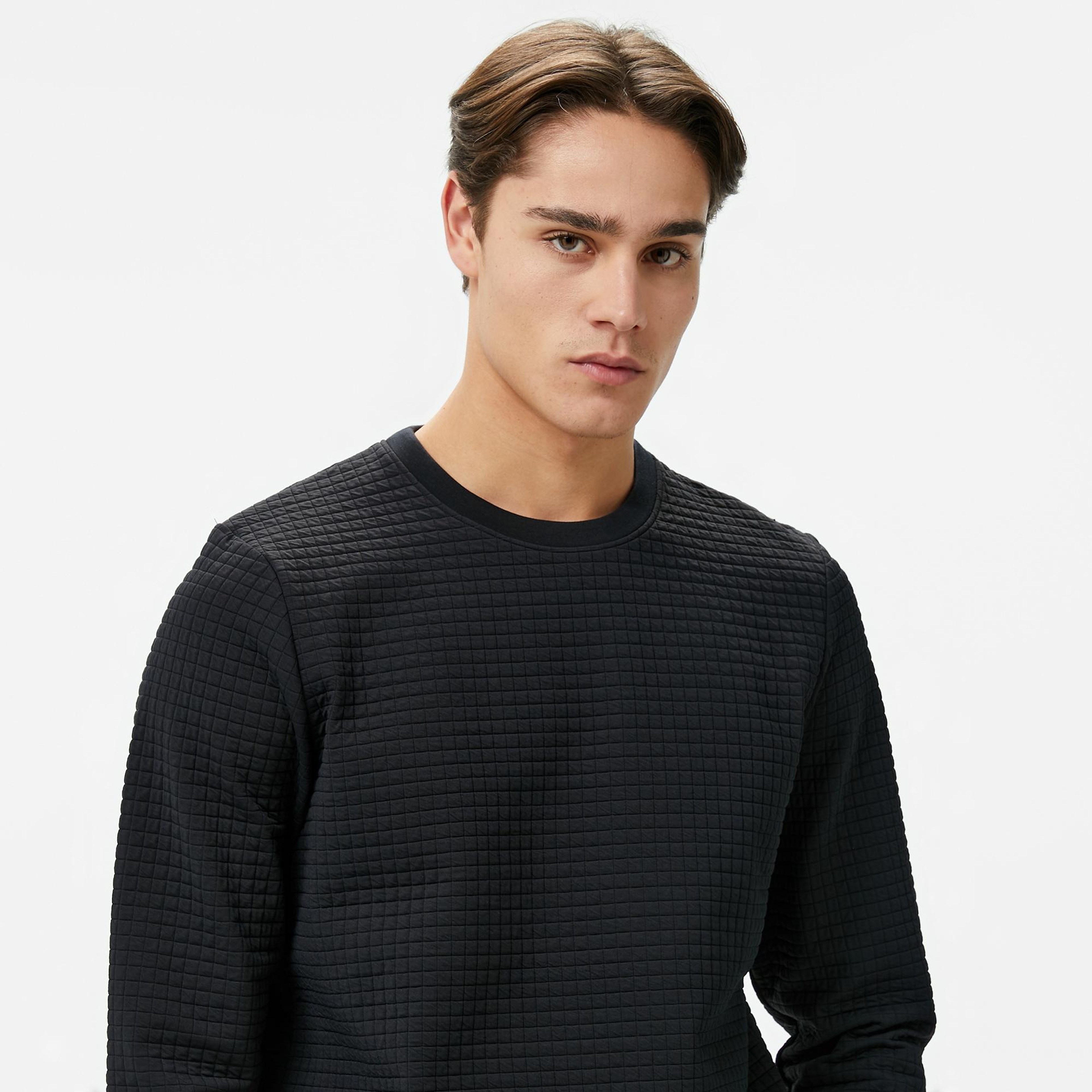 Under Armour Unstoppable Fleece Grid Crew Erkek Siyah Sweatshirt
