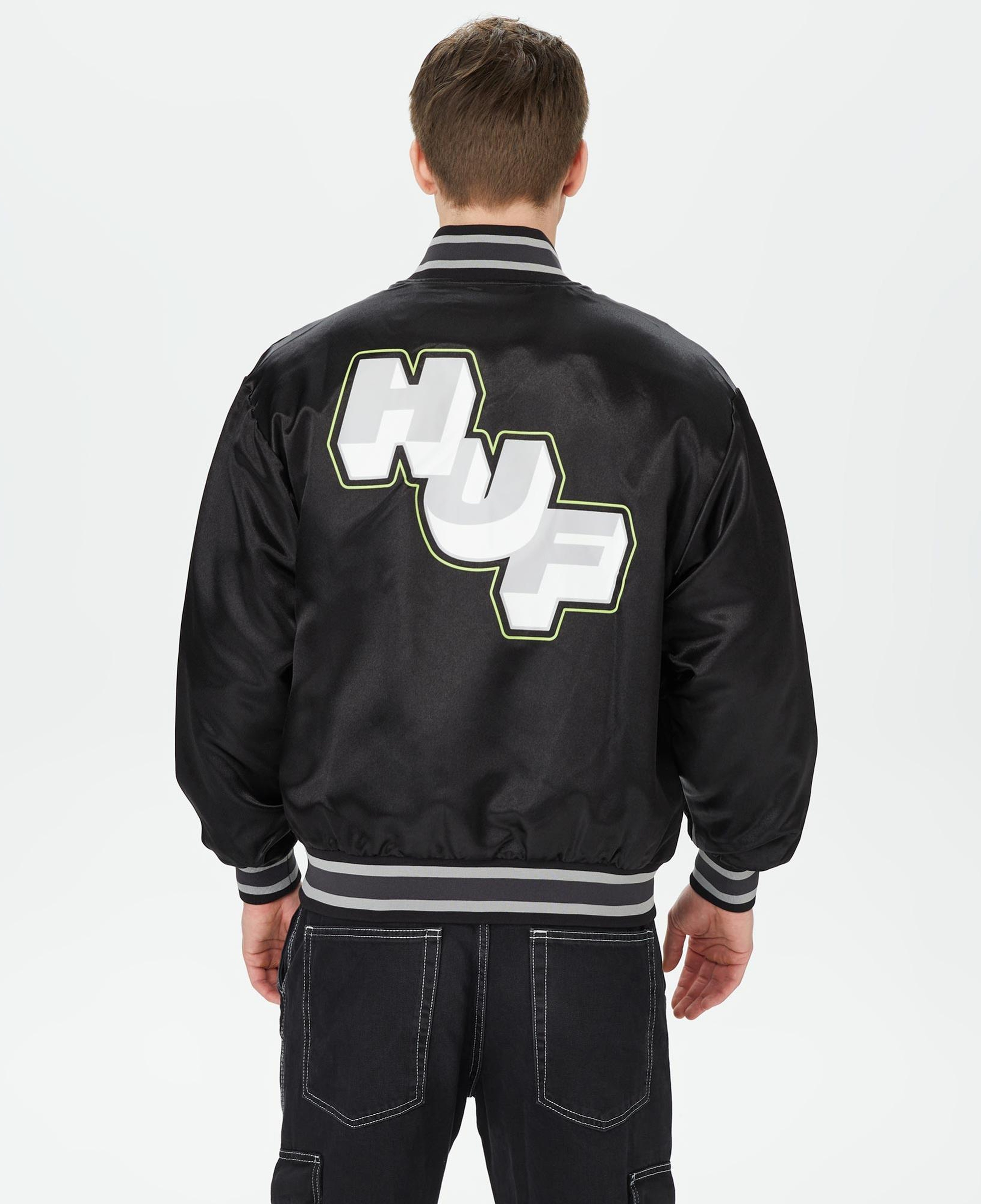 HUF Galactic Stack Baseball Erkek Siyah Ceket