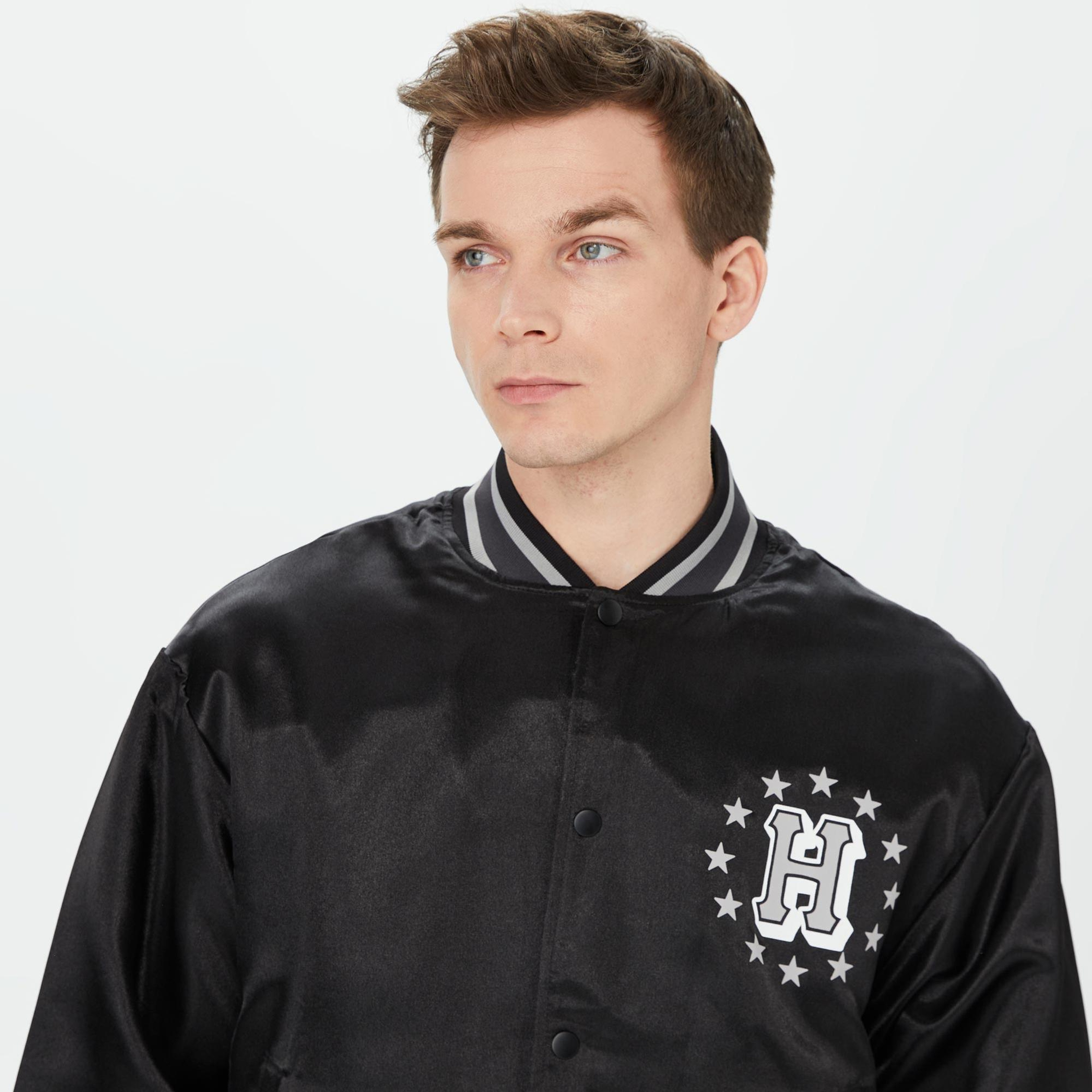 HUF Galactic Stack Baseball Erkek Siyah Ceket
