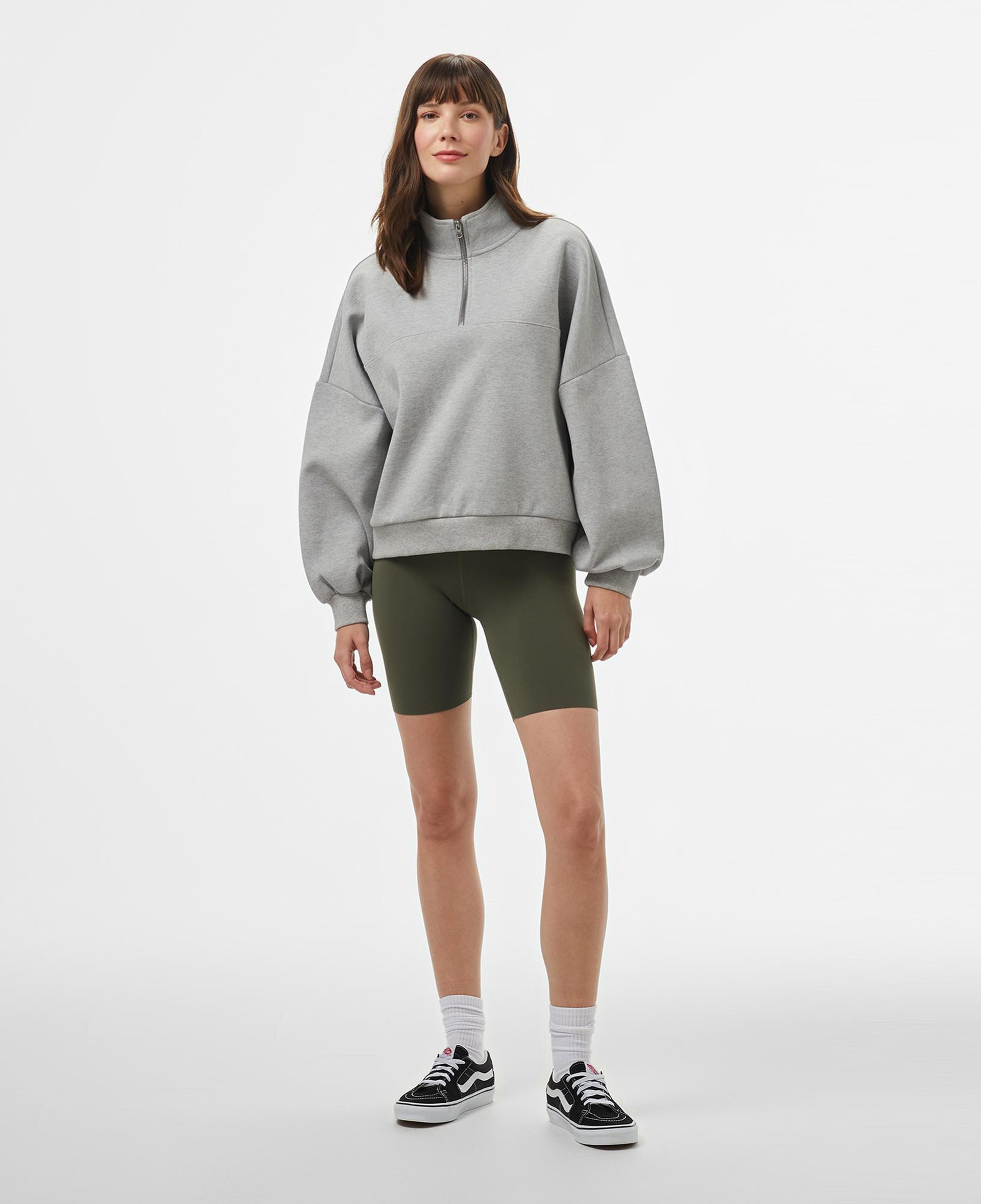 Vans Loose Mock Neck Kadın Gri Sweatshirt