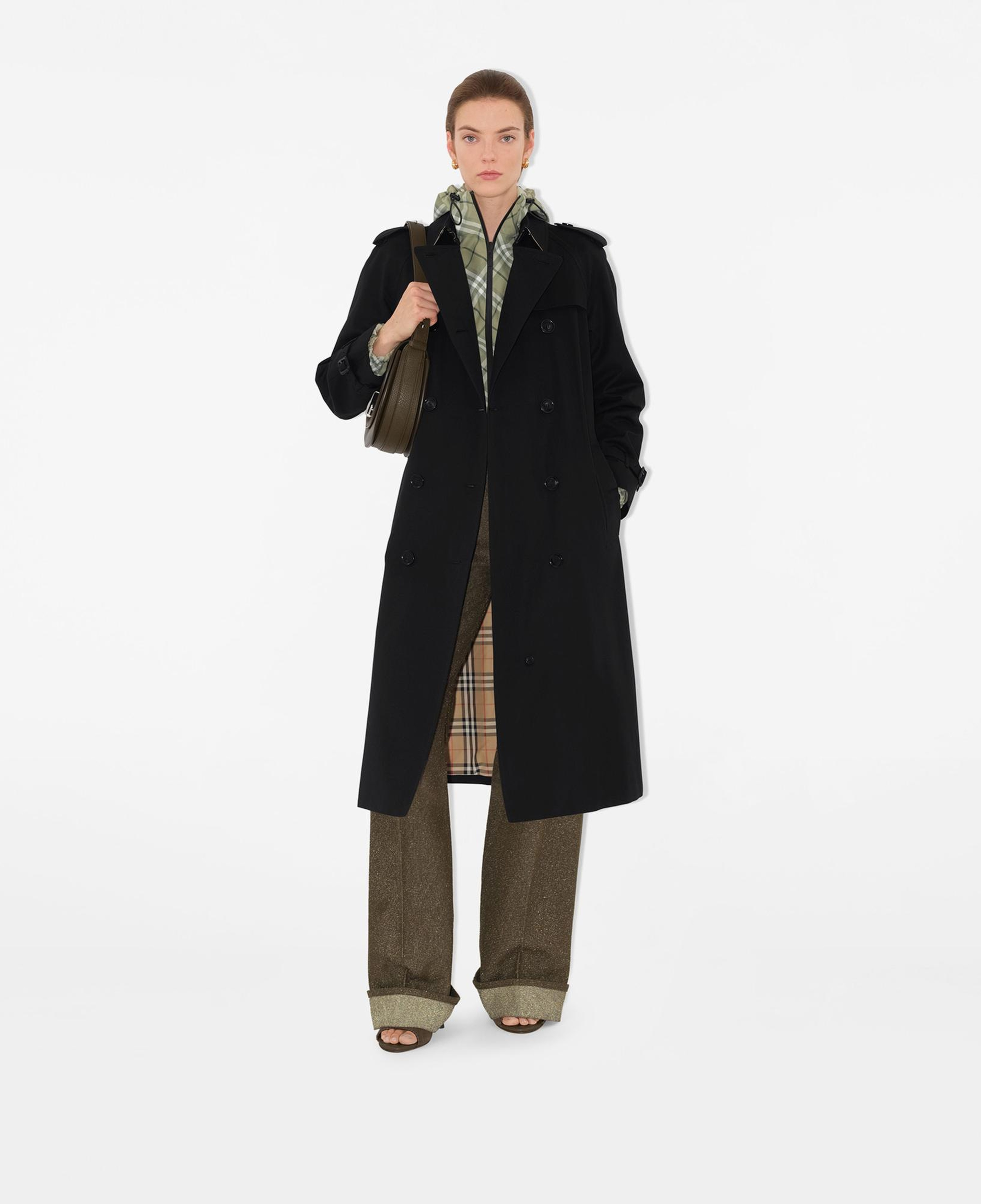 Burberry Long Waterloo Heritage Kadın Siyah Trençkot