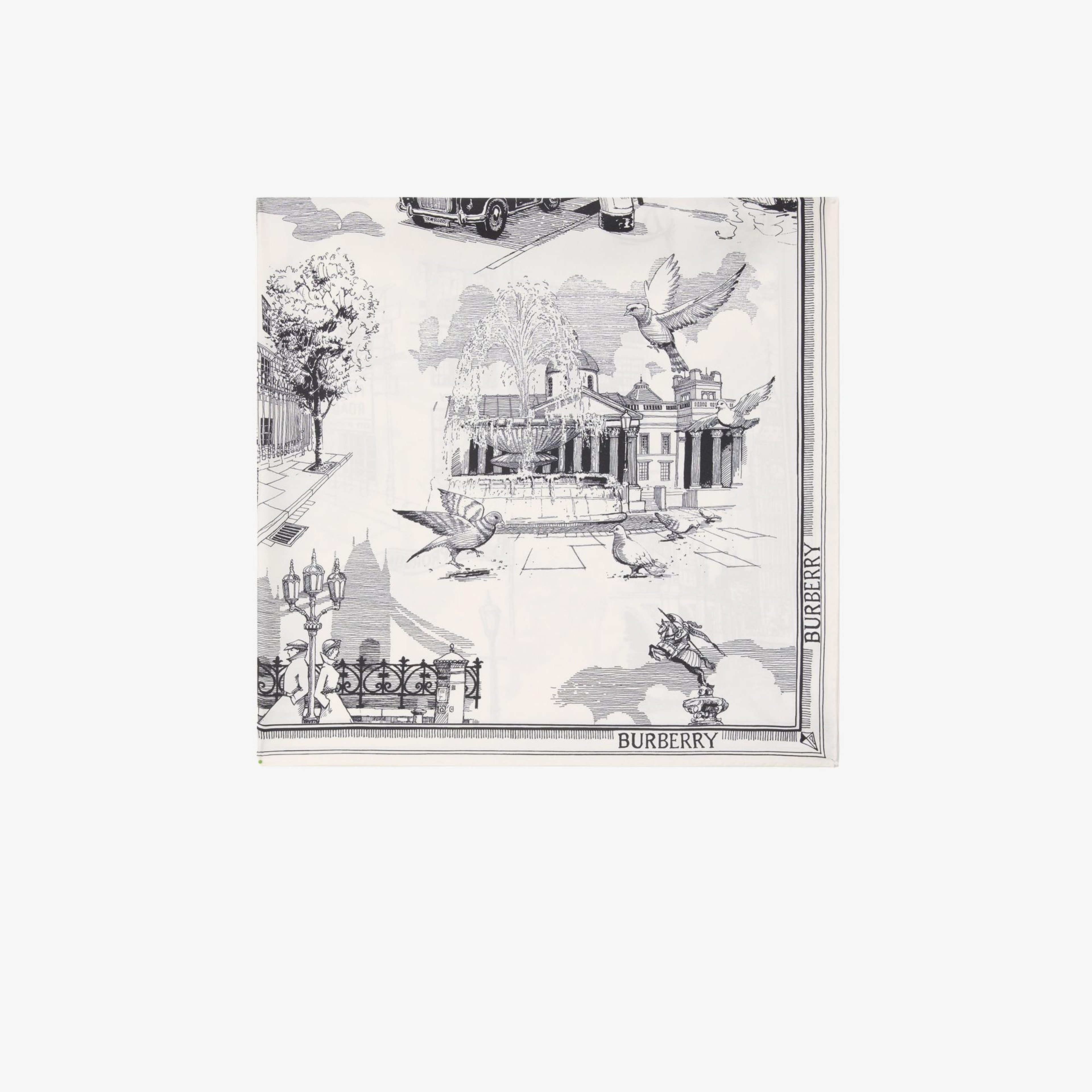 Burberry London Landmarks Silk Kadın Renkli Eşarp