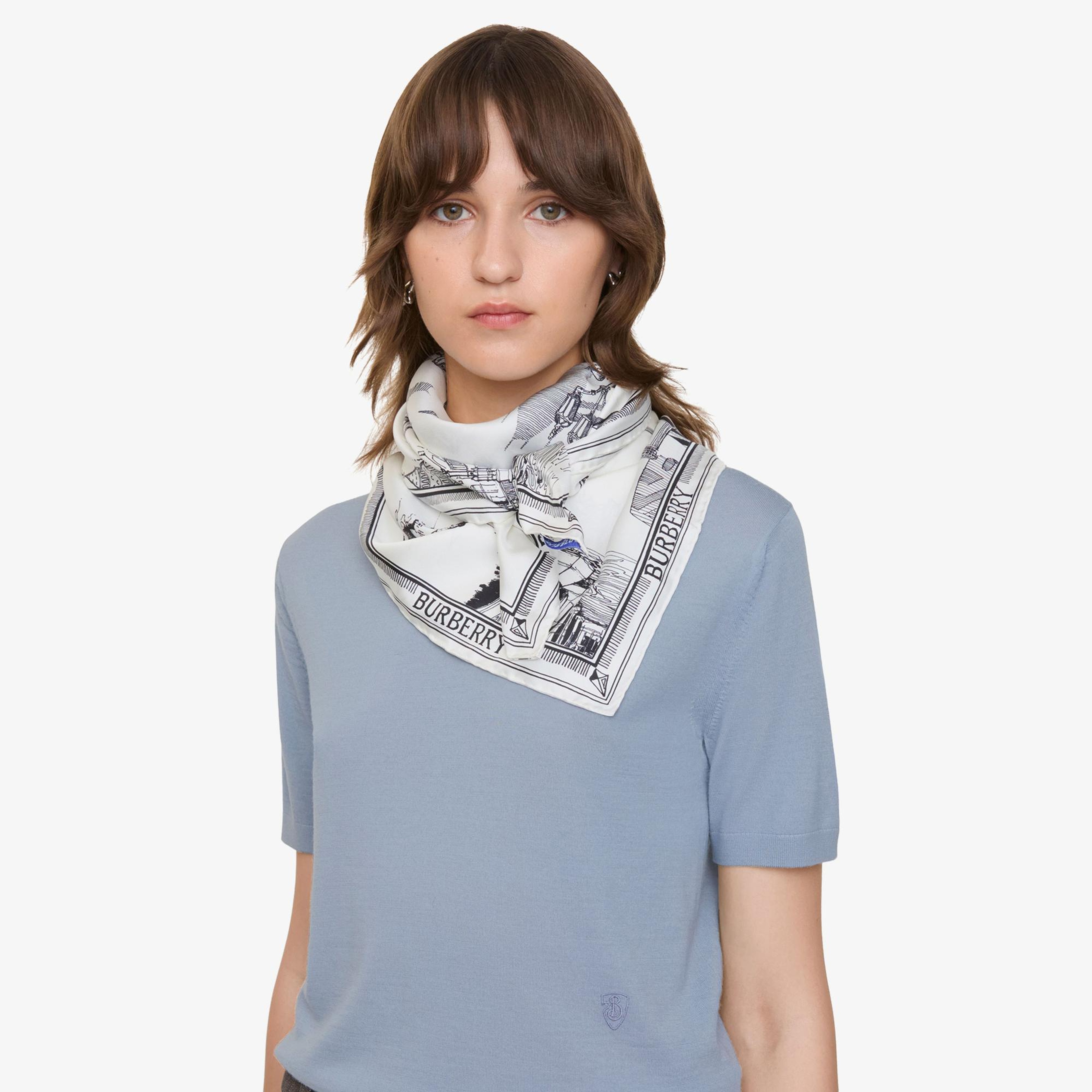 Burberry London Landmarks Silk Kadın Renkli Eşarp