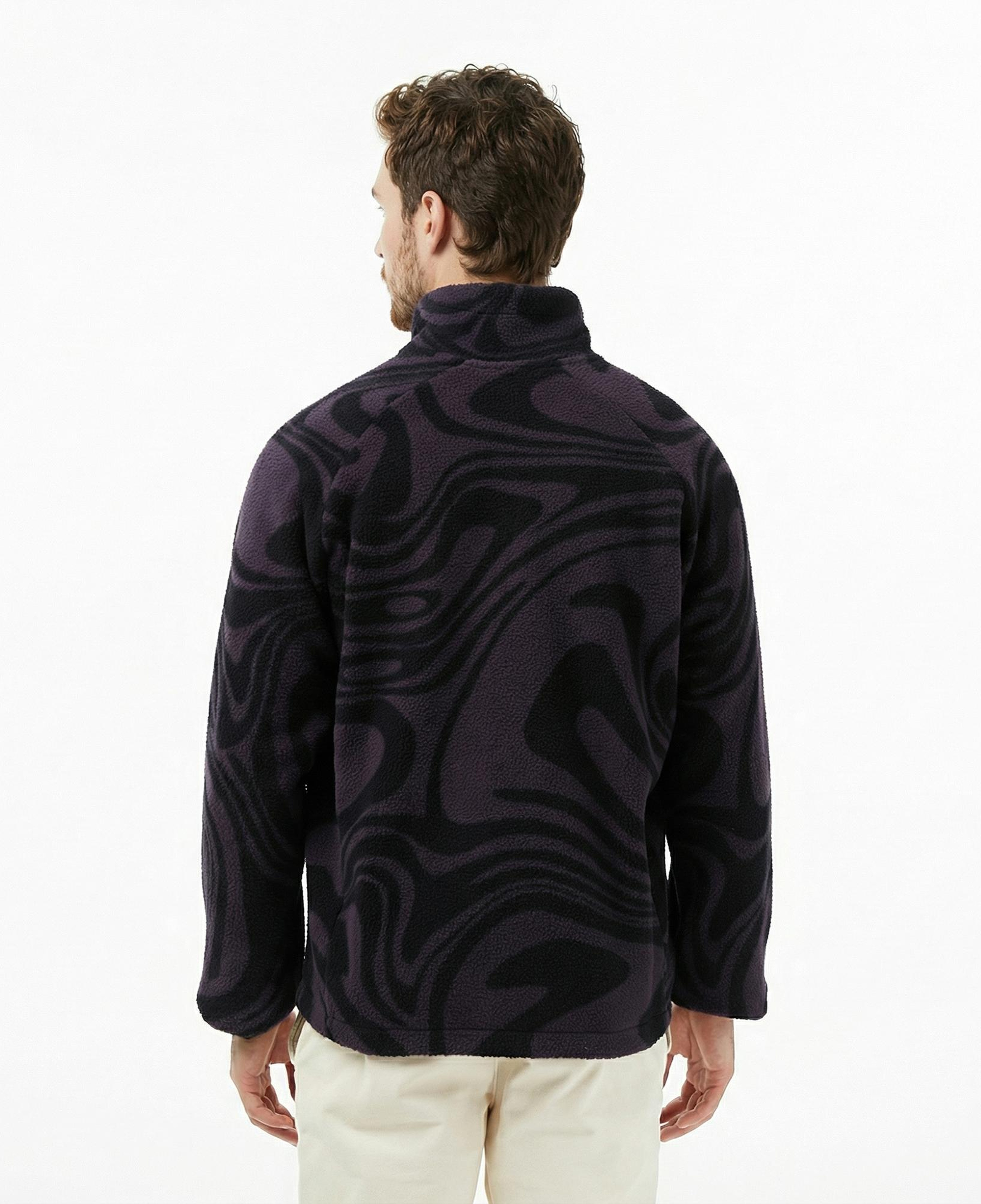 Helly Hansen Panorama Printed Pile Snap Erkek Siyah Ceket