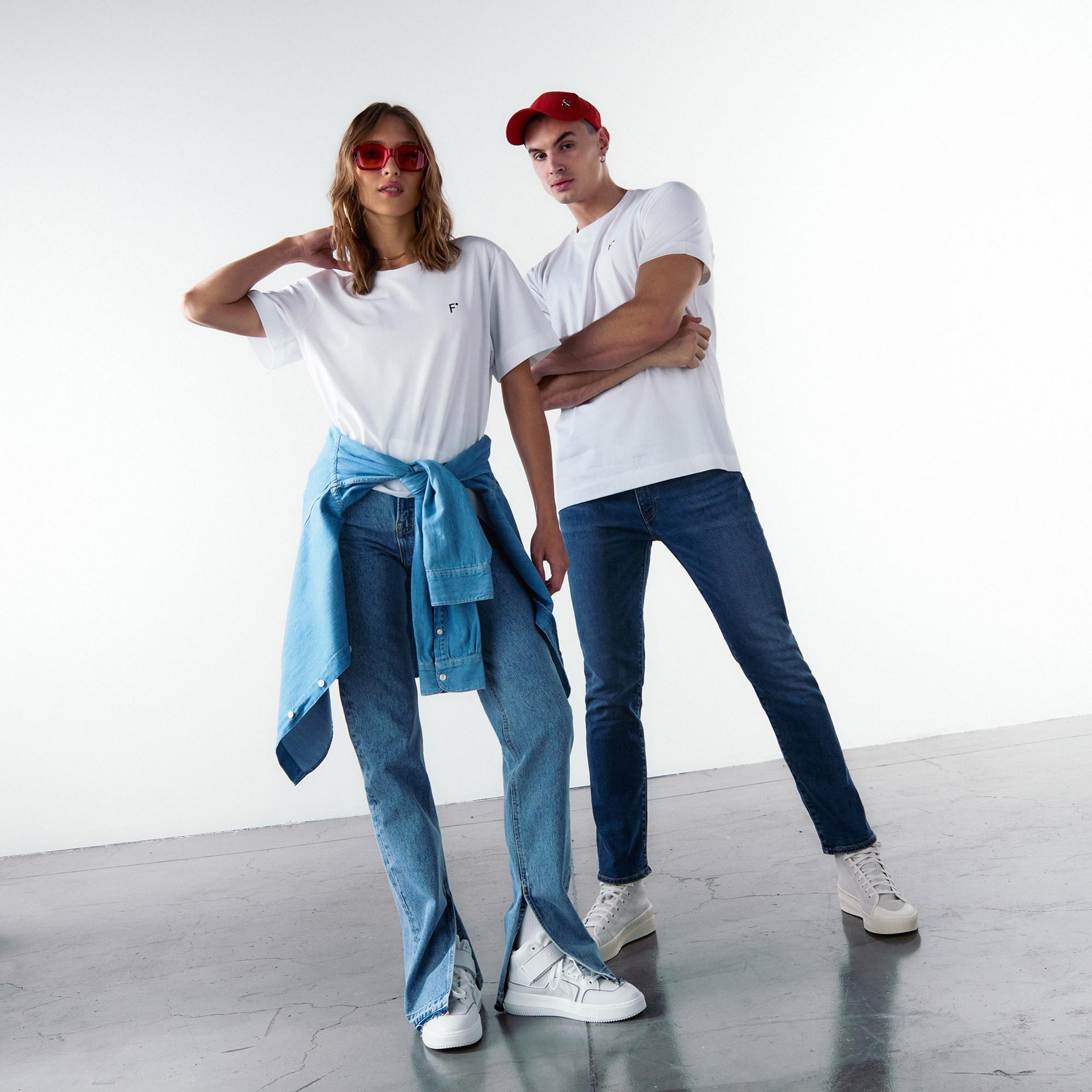 FashFed Unisex Beyaz T-Shirt