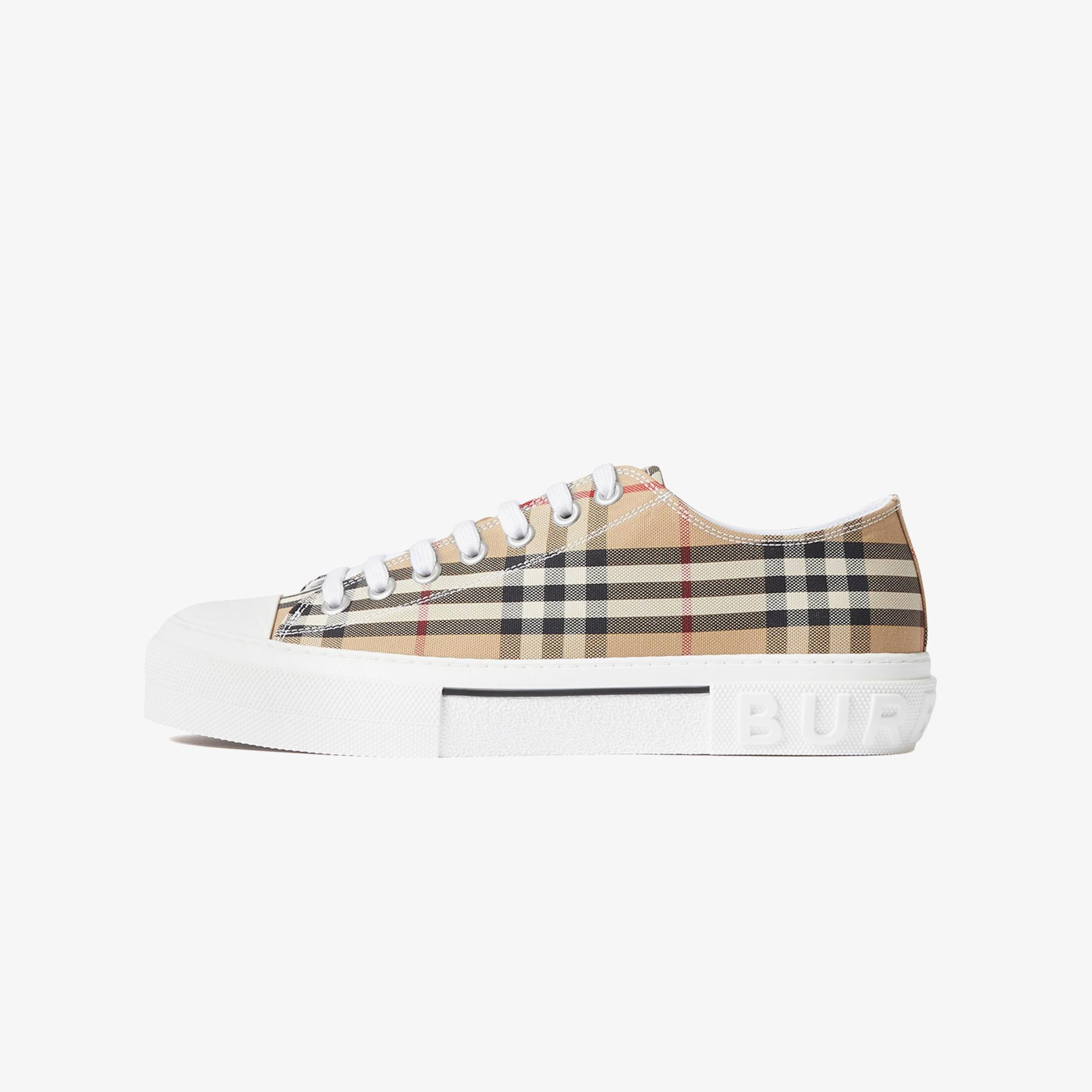 Burberry Check Cotton Erkek Bej Sneaker