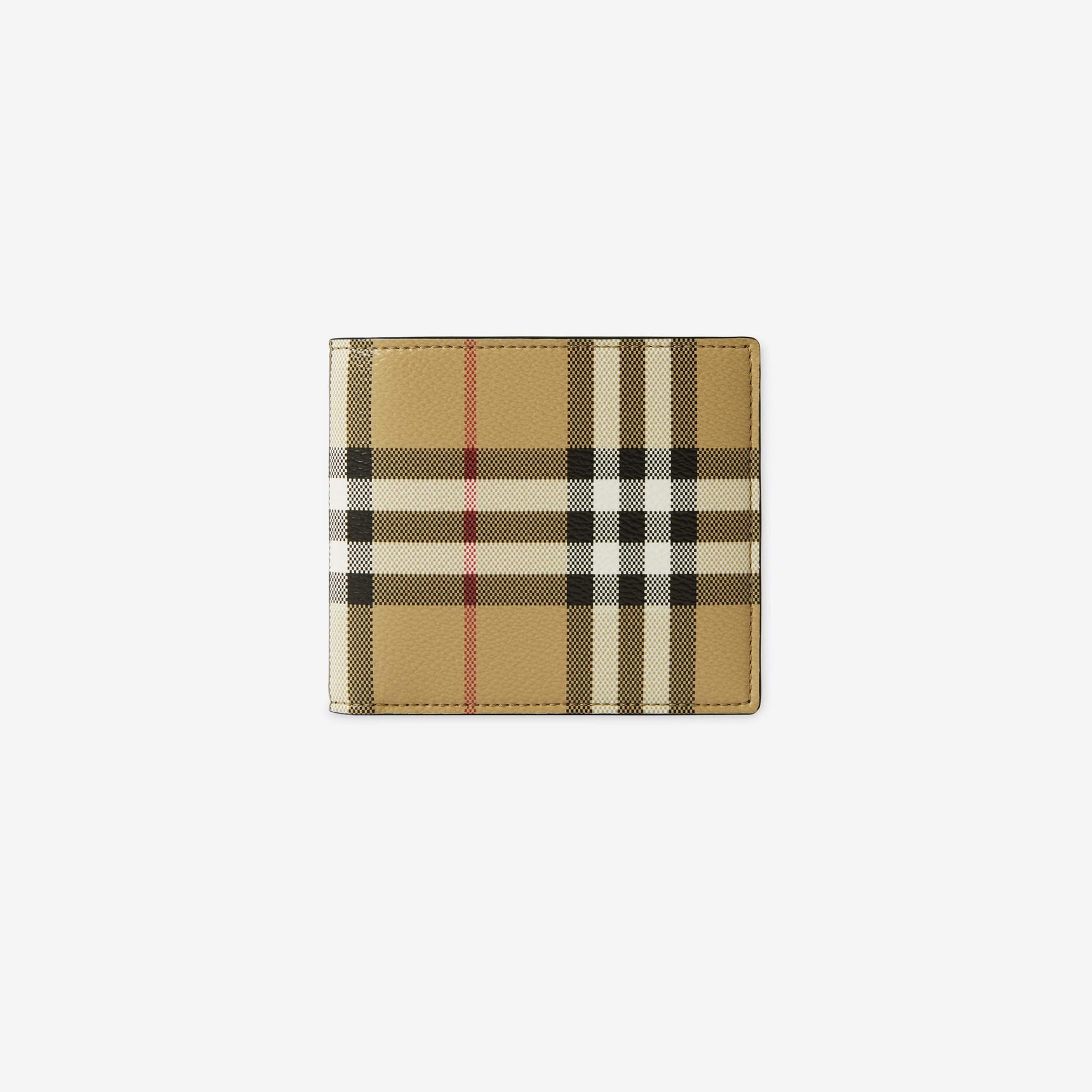 Burberry Check Bifold Erkek Bej Cüzdan