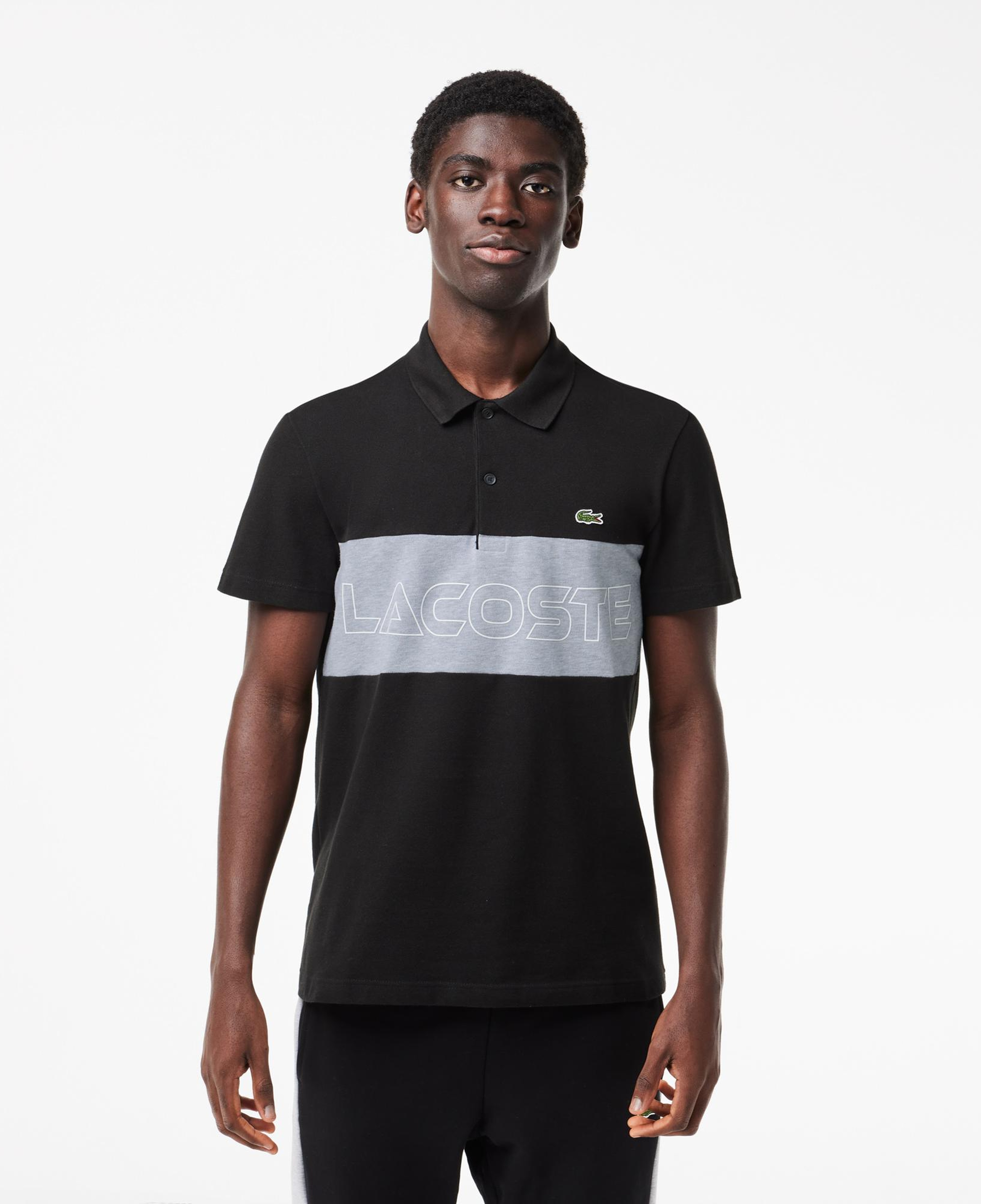 Lacoste Erkek Regular Fit Renk Bloklu Siyah Polo