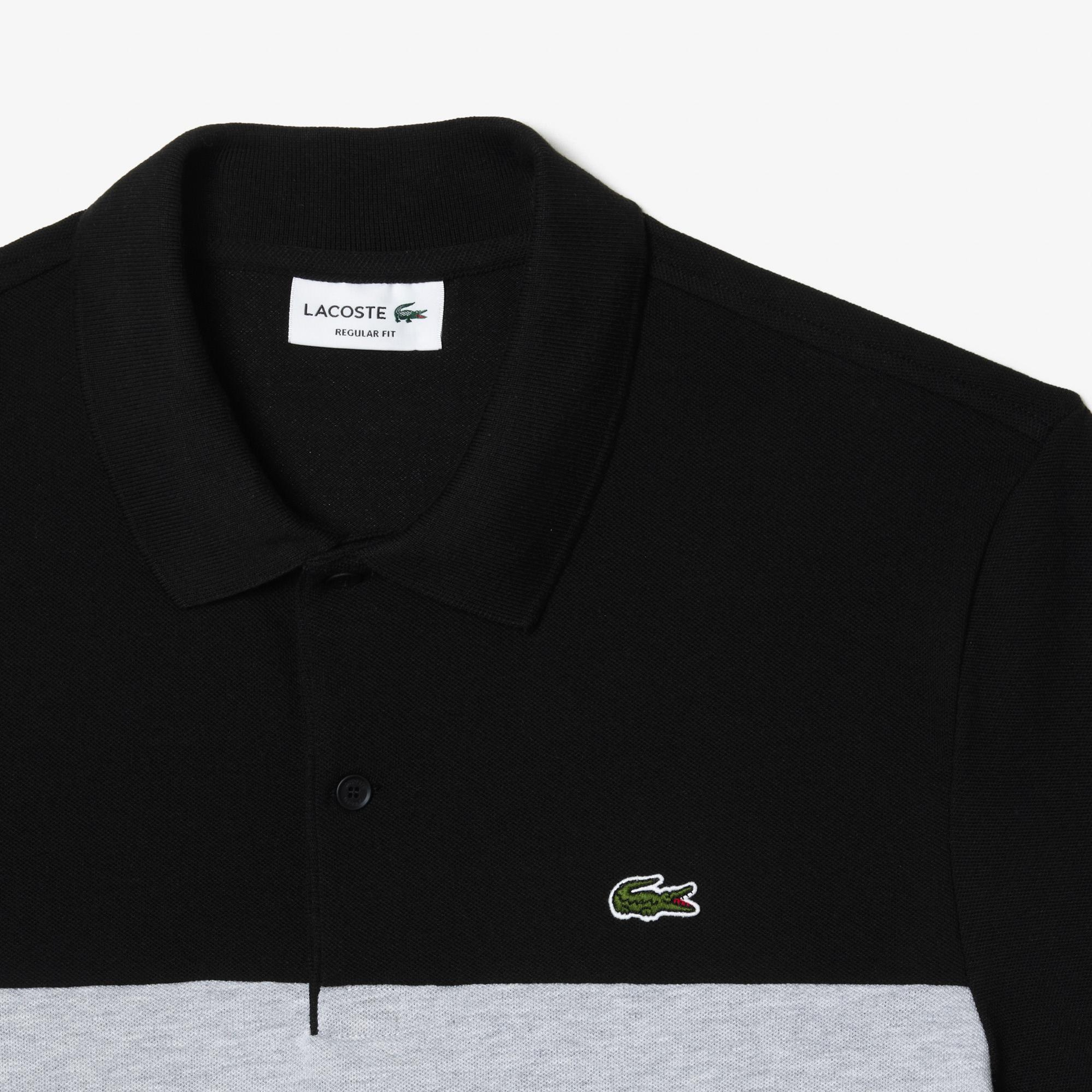 Lacoste Erkek Regular Fit Renk Bloklu Siyah Polo