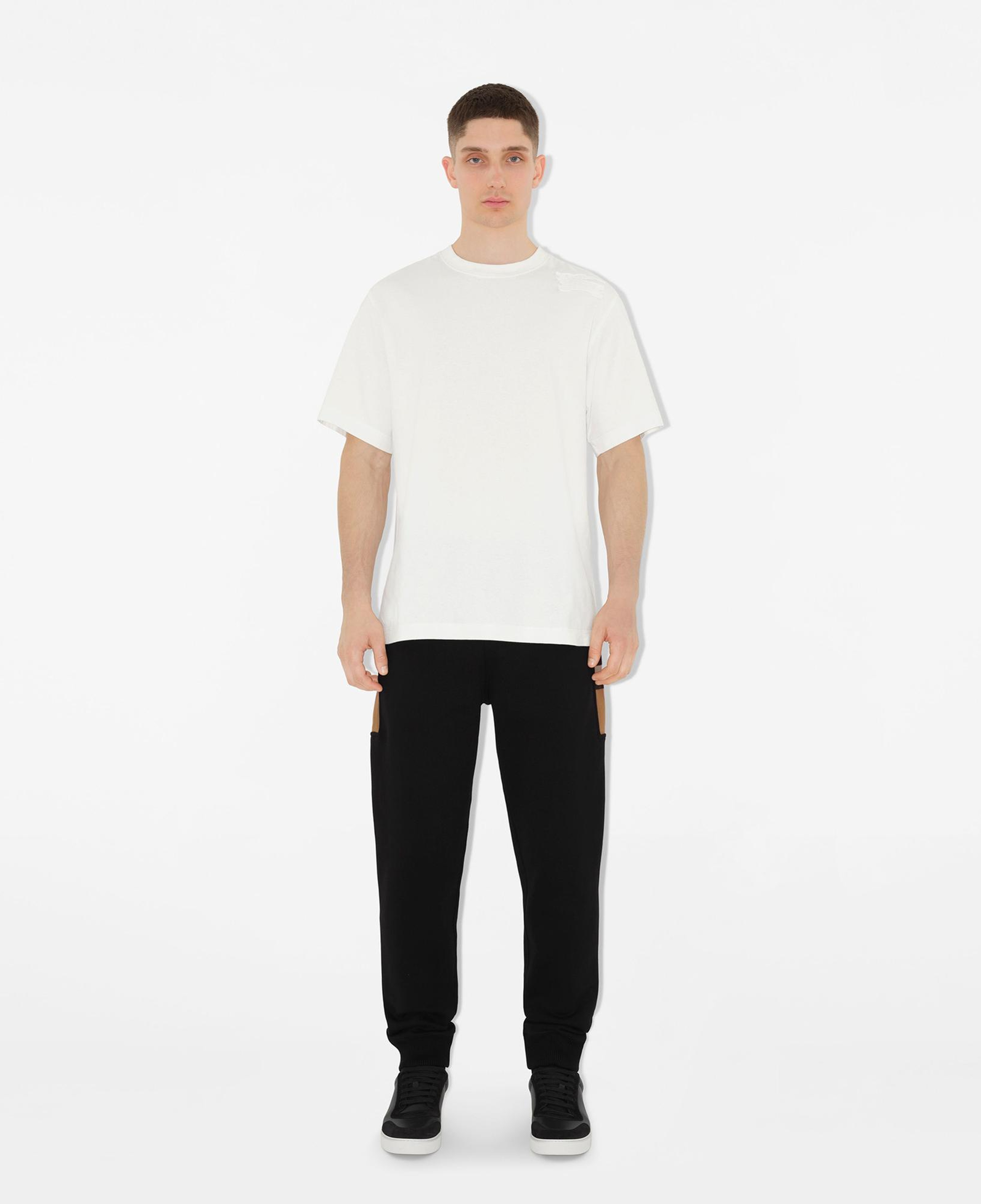 Burberry Check Panel Pamuk Karışımlı Erkek Siyah Pantolon