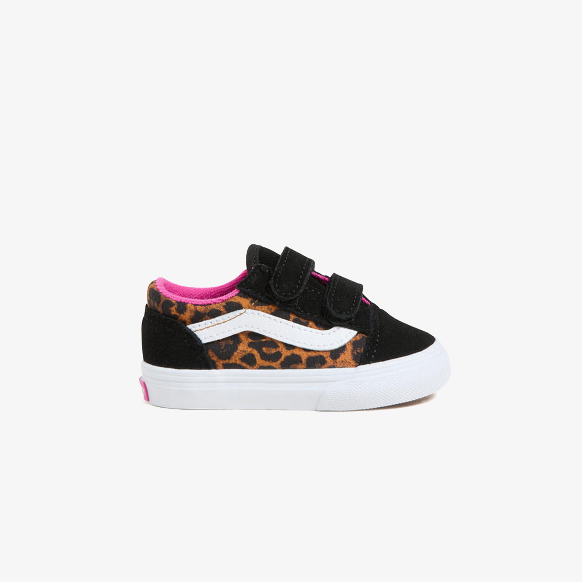 Vans Old Skool Leopar Desenli Bebek Siyah Sneaker
