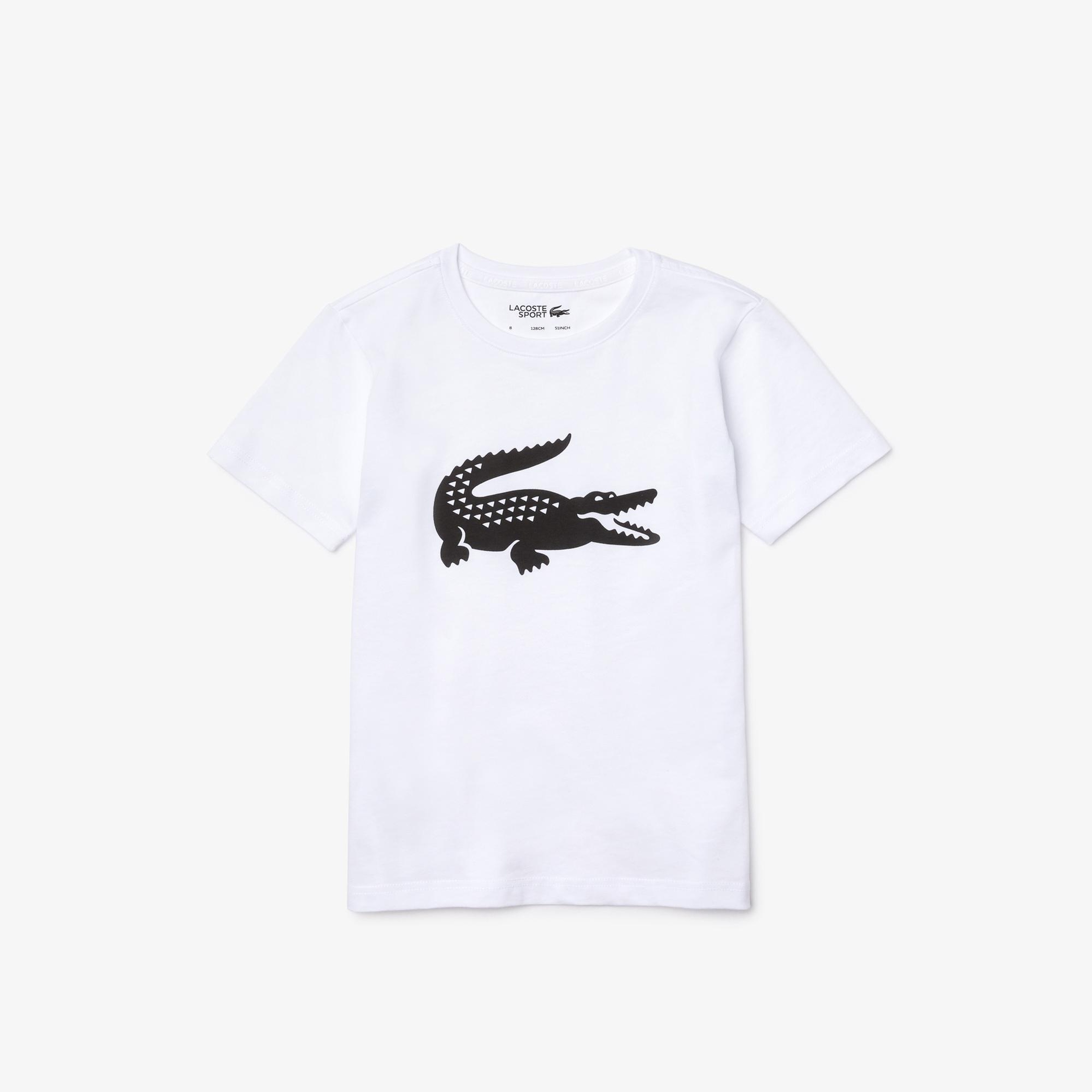 Lacoste Erkek Çocuk Baskılı Beyaz T-Shirt