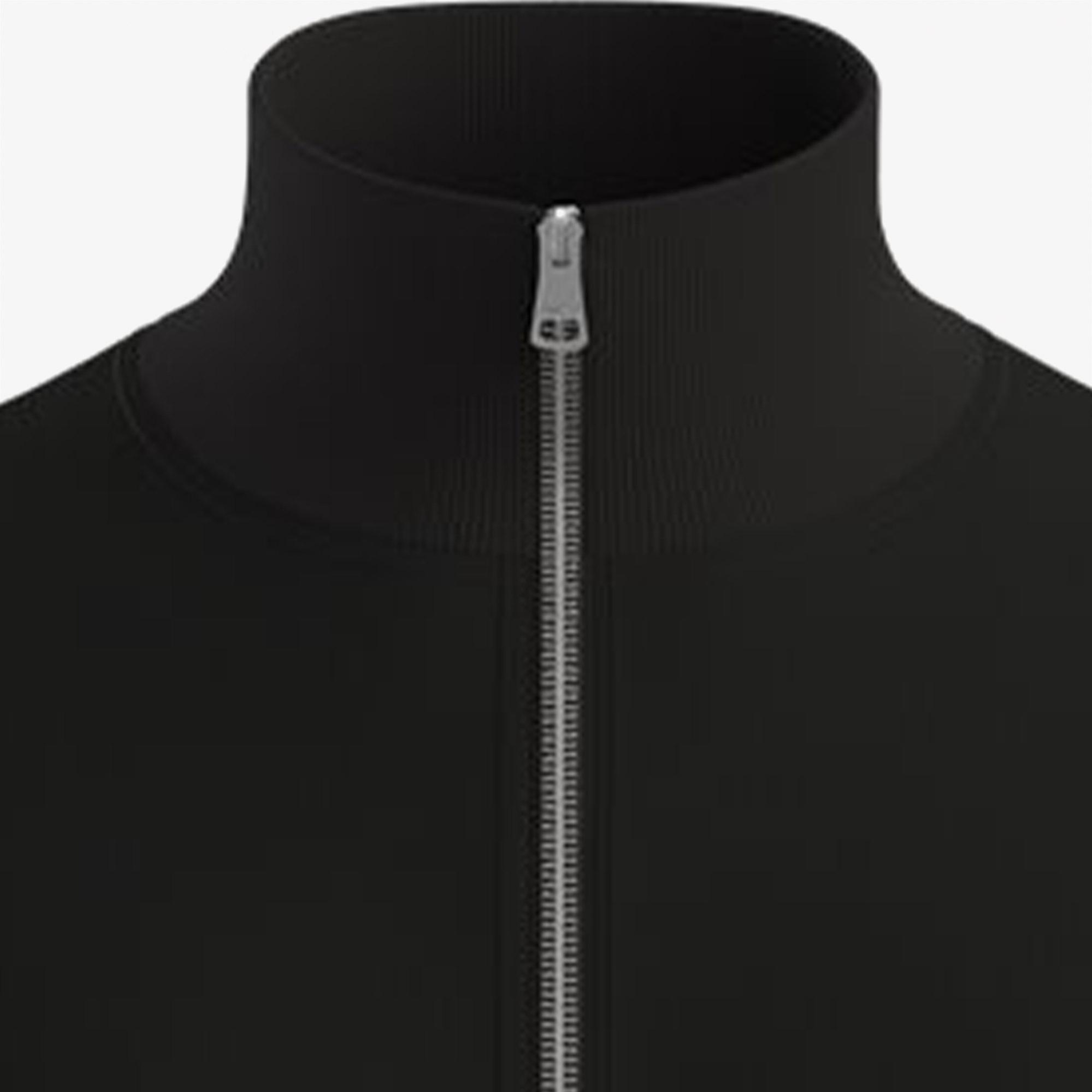 Hugo Neeler Half Zip Erkek Siyah Sweatshirt