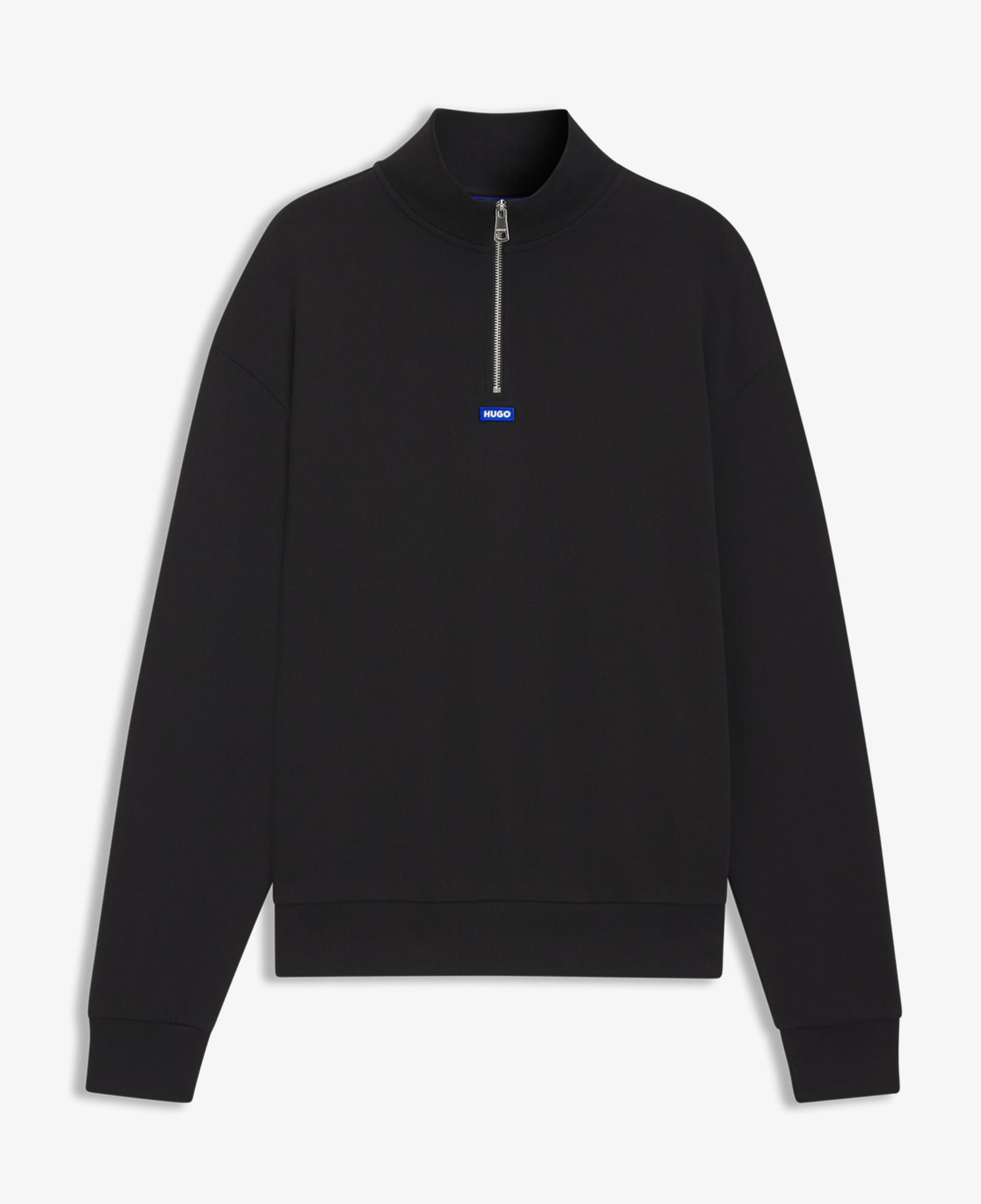 Hugo Neeler Half Zip Erkek Siyah Sweatshirt