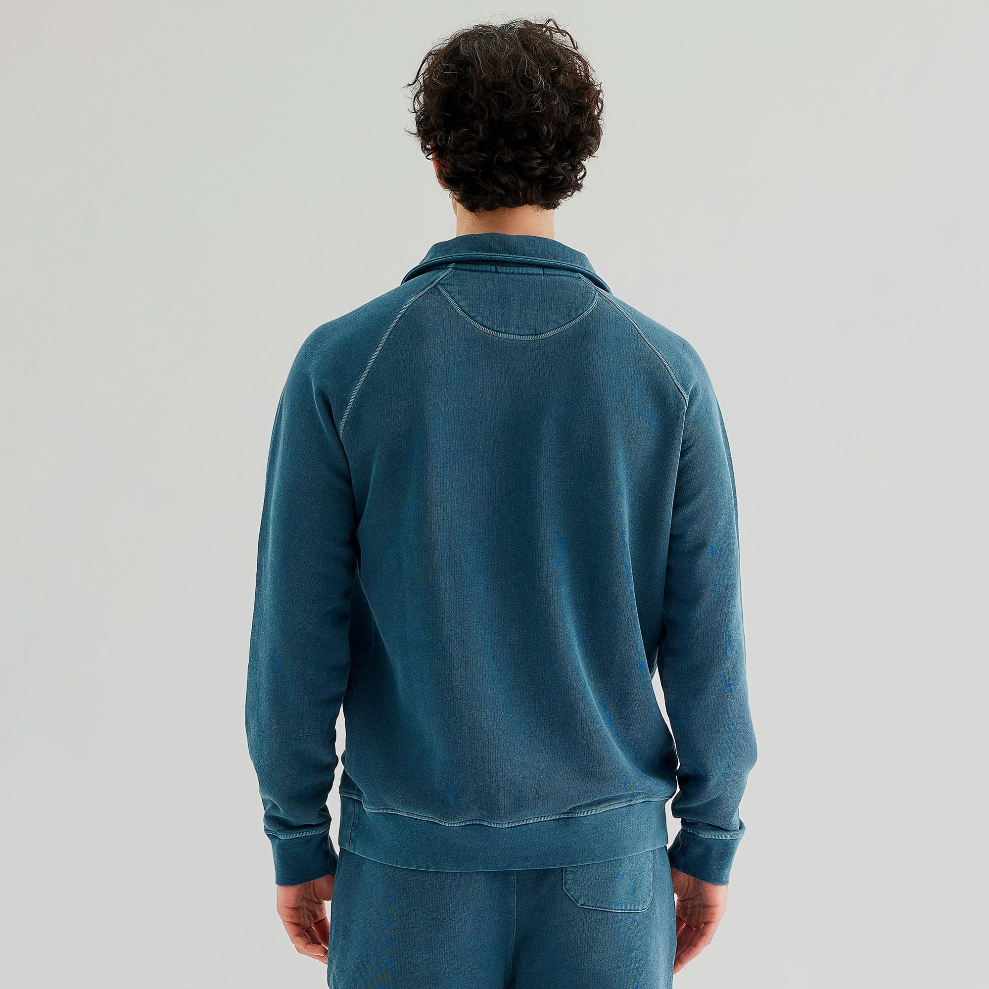 The Stay Line Yuki 1/4 Zip Erkek Mavi Sweatshirt