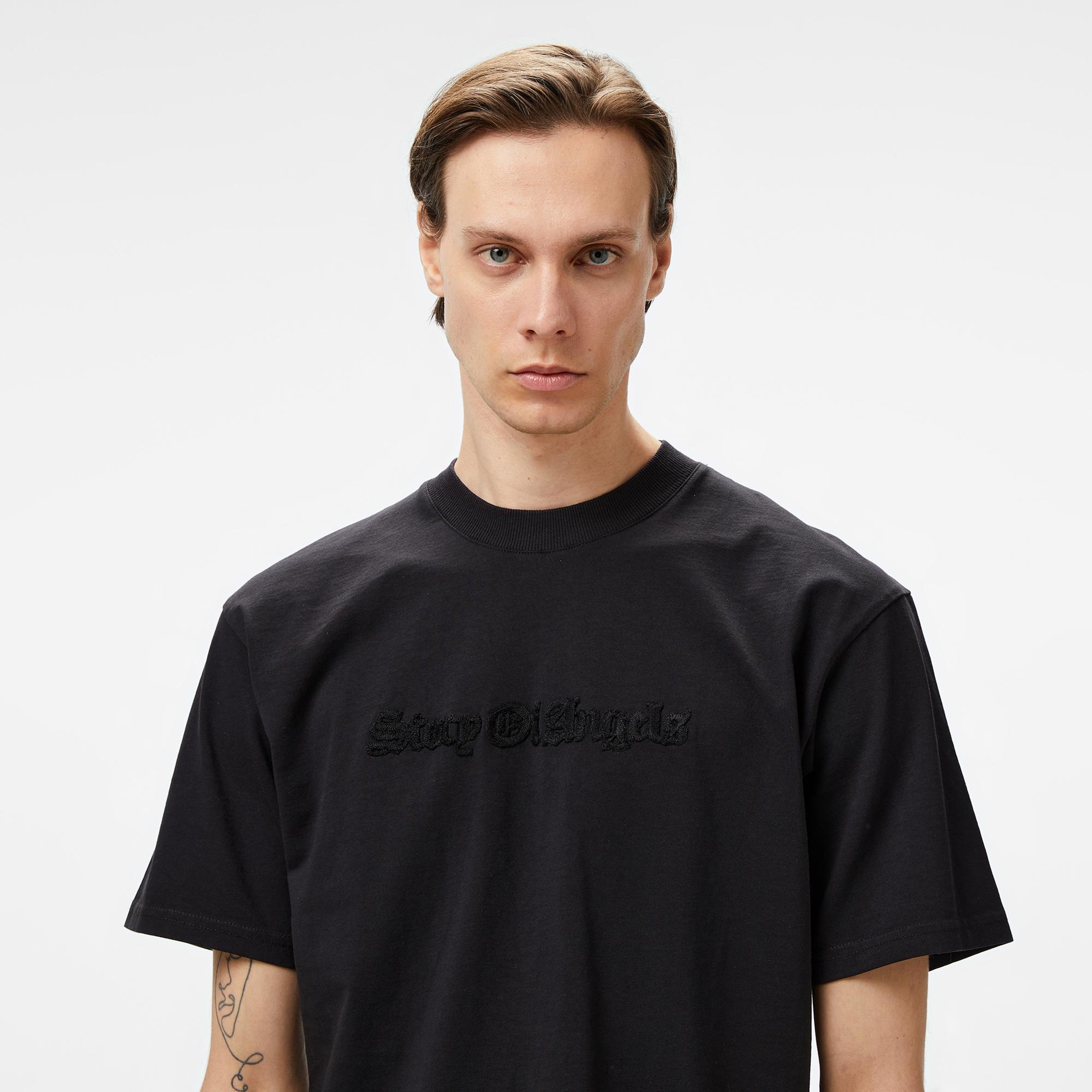 Story Of Angels Gold Angel Hand-Dye Erkek Siyah T-Shirt