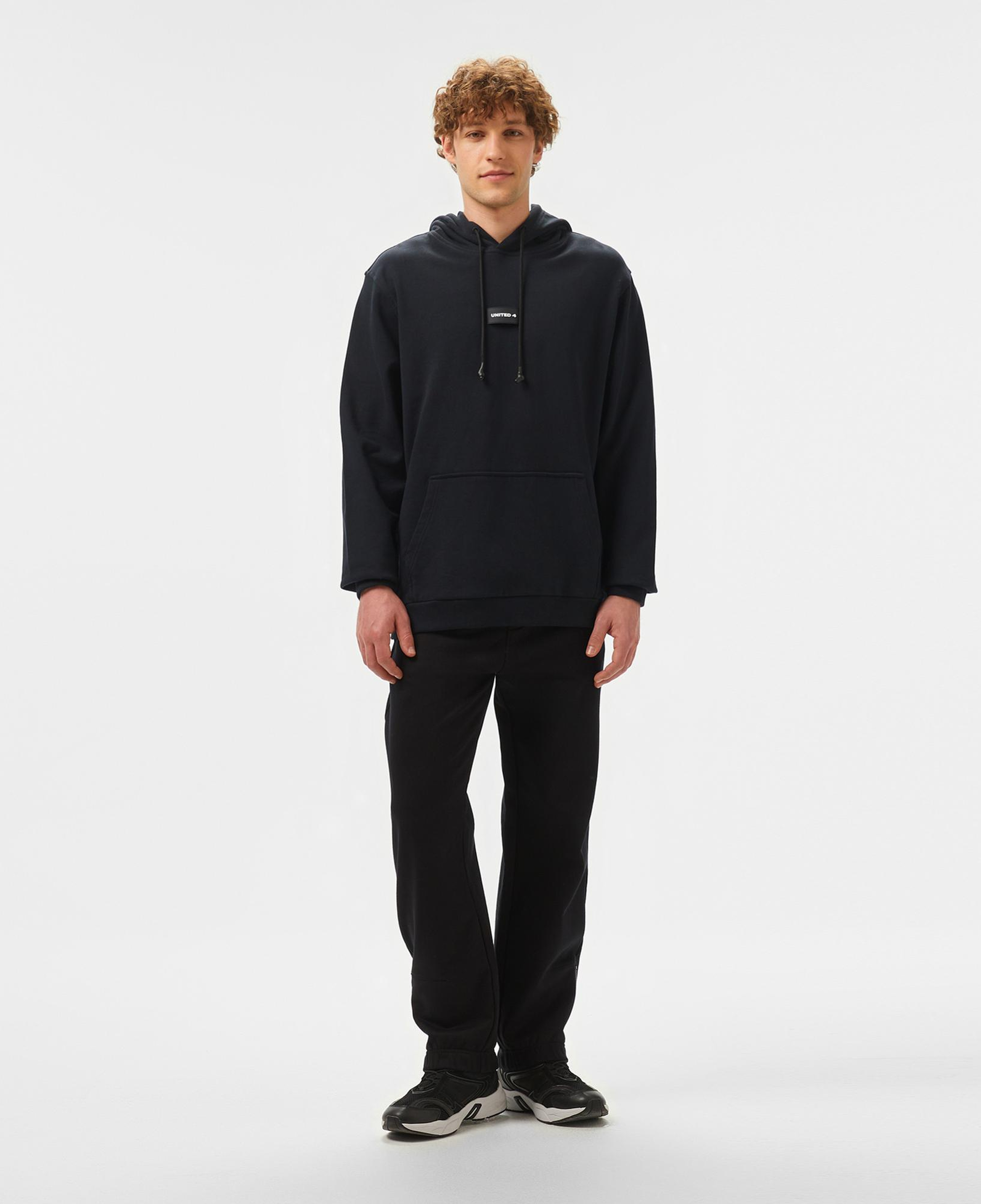 UNITED4 Classic Erkek Siyah Hoodie