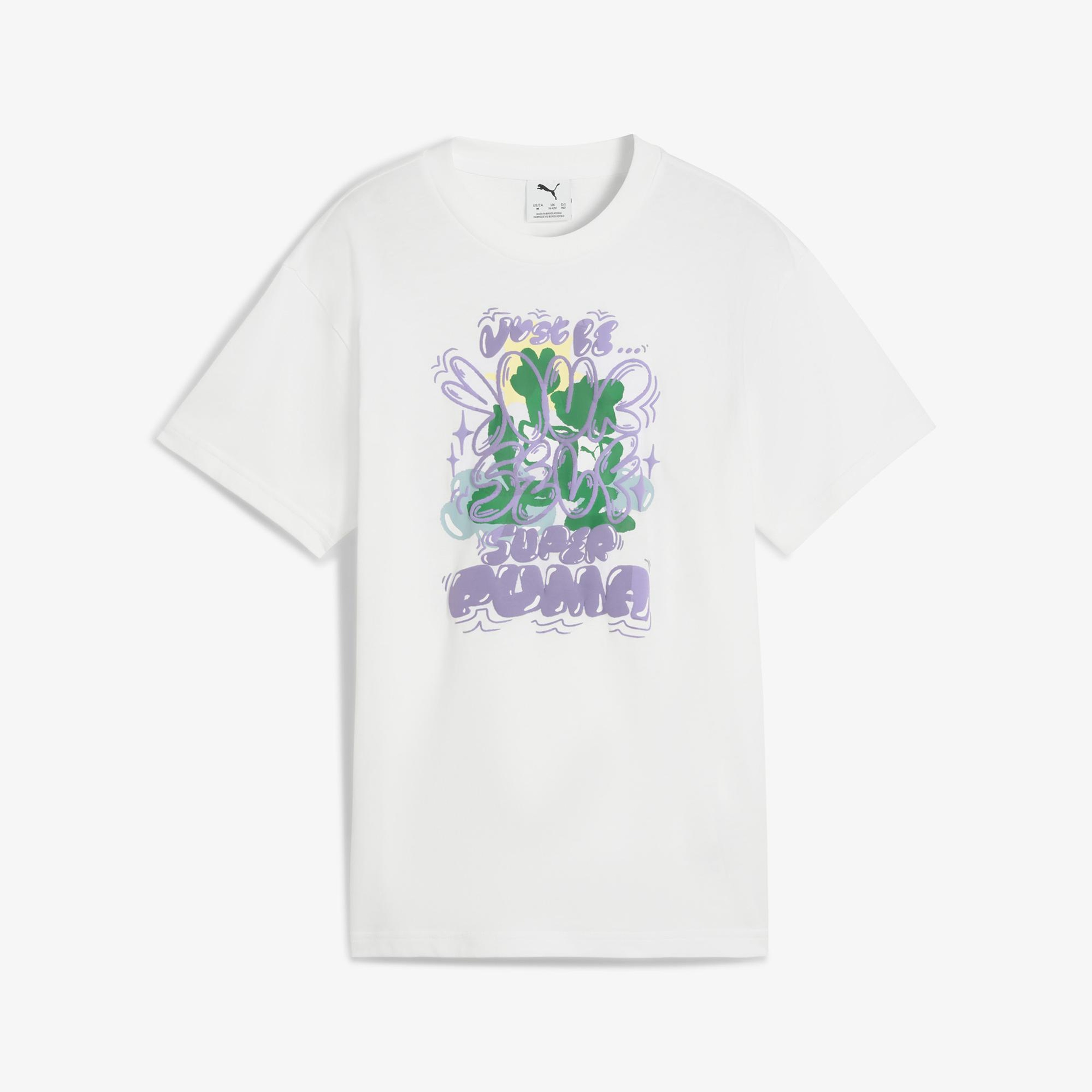 Puma Graphic Super Çocuk Beyaz T-Shirt