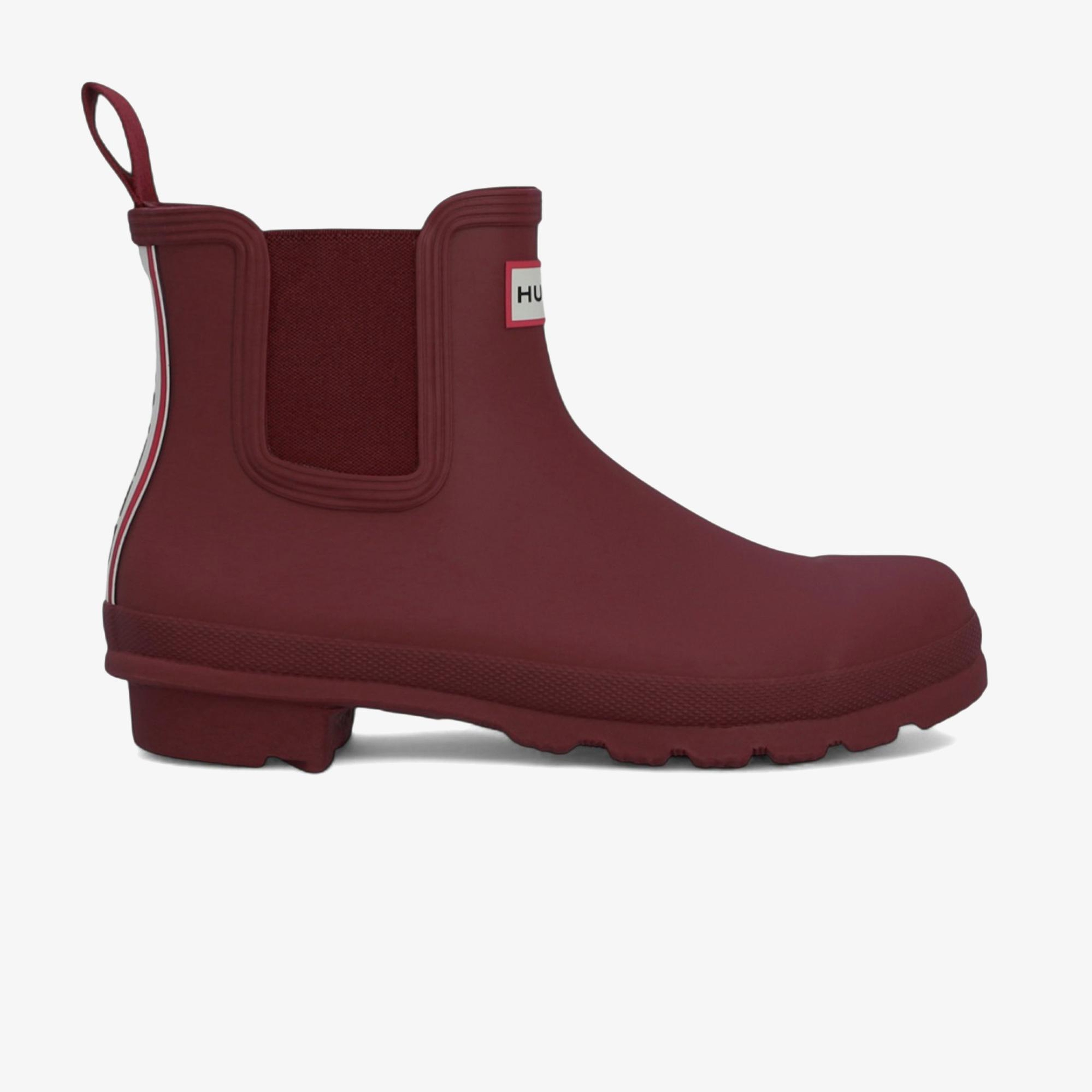 Hunter Originals Chelsea Tri Colour Logo Kadın Bordo Bot