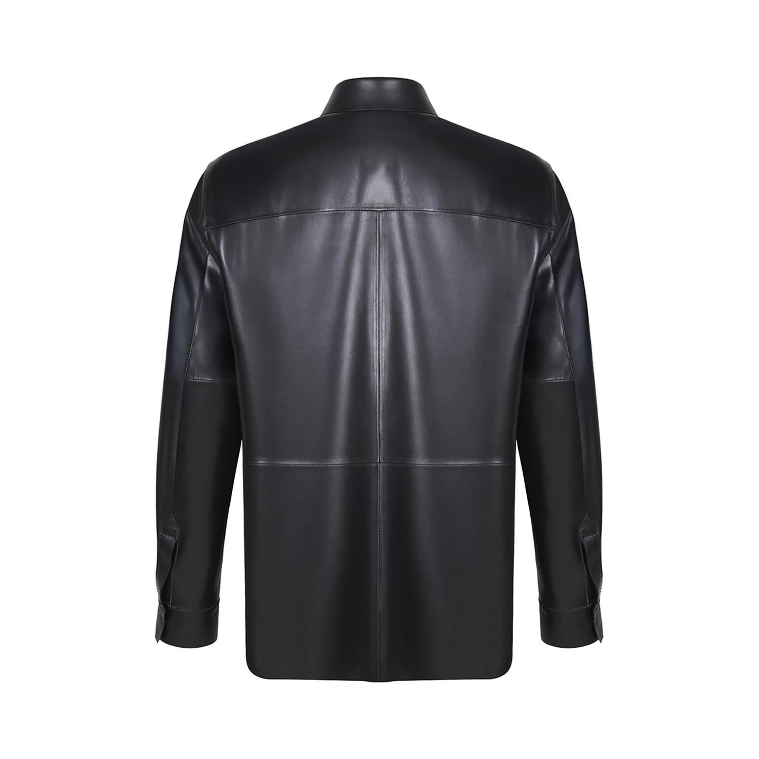 KeinxDesa Siyah Unisex Oversize Deri Gömlek