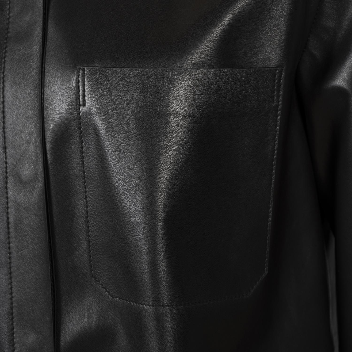 KeinxDesa Siyah Unisex Oversize Deri Gömlek