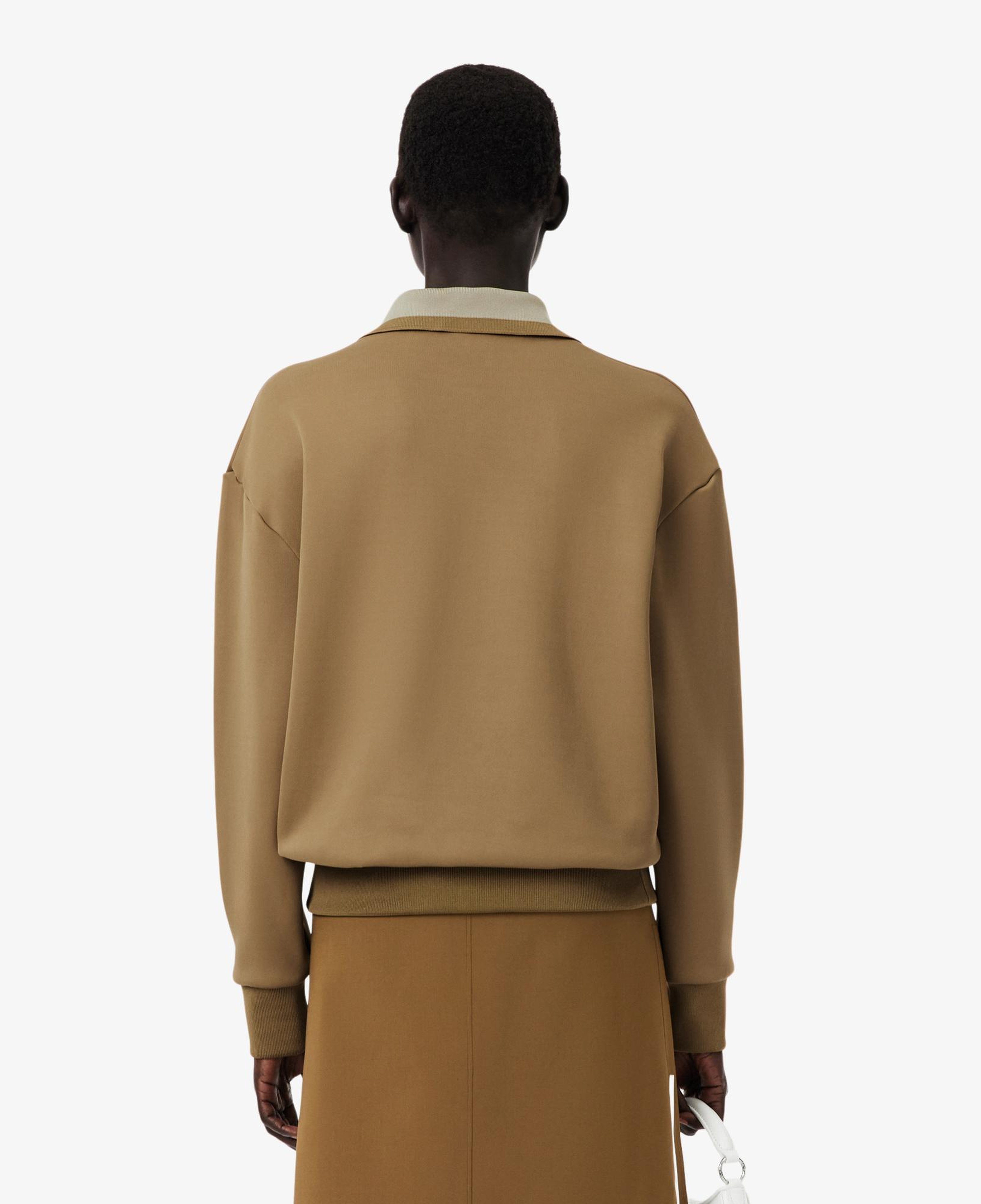 Lacoste Runway Kadın Polo Yaka Kahverengi Sweatshirt