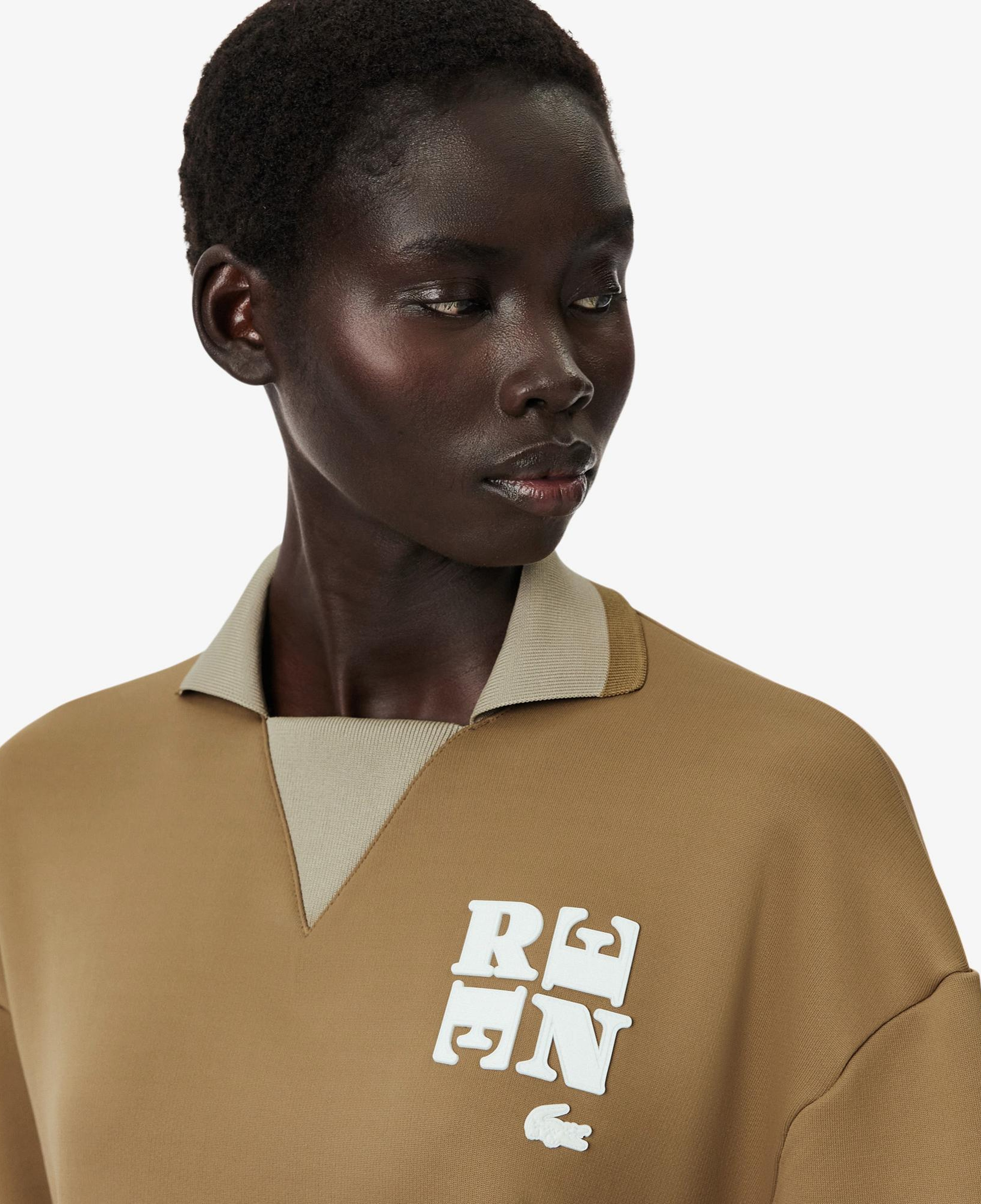 Lacoste Runway Kadın Polo Yaka Kahverengi Sweatshirt