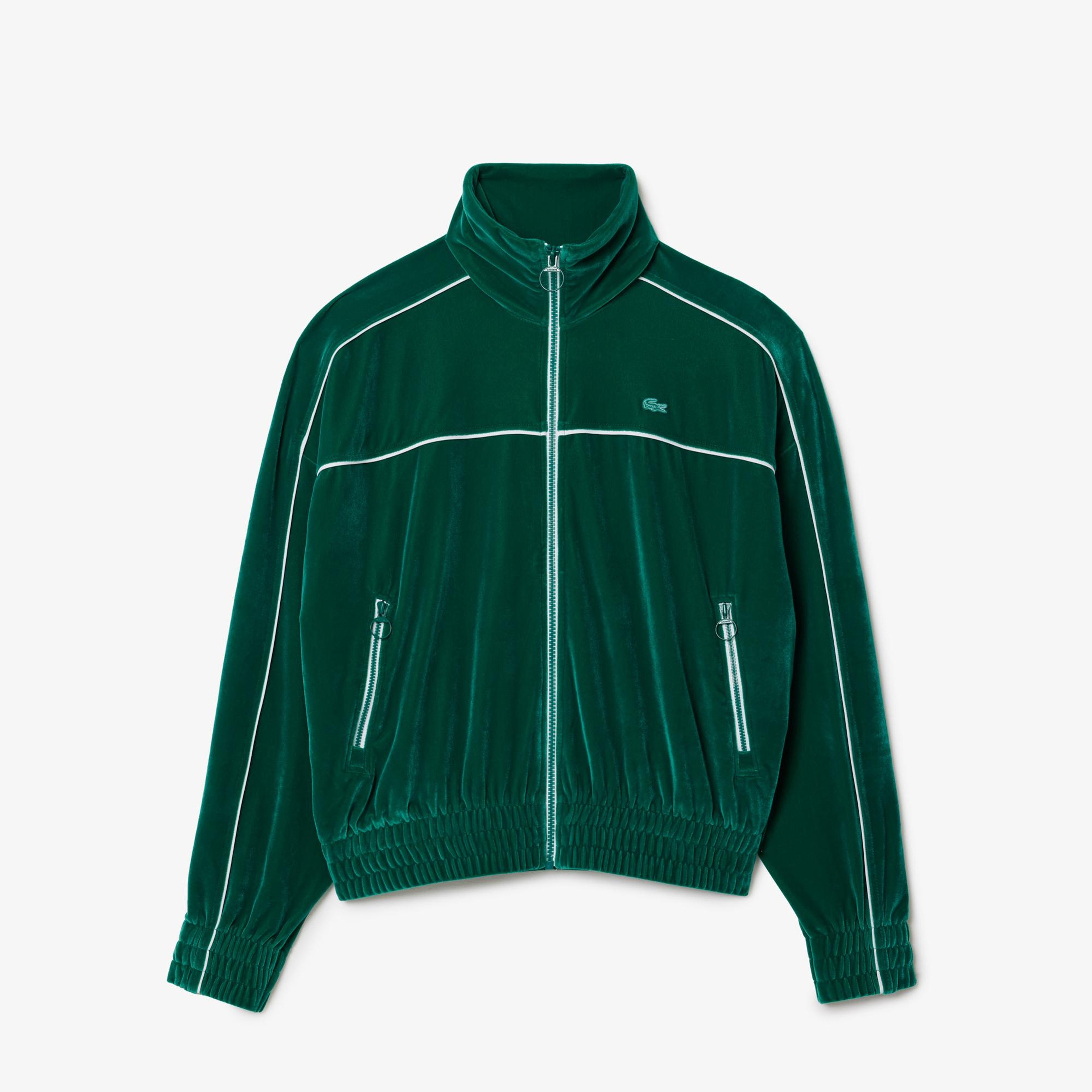 Lacoste Kadın Oversize Fit Bisiklet Yaka Koyu Yeşil Sweatshirt
