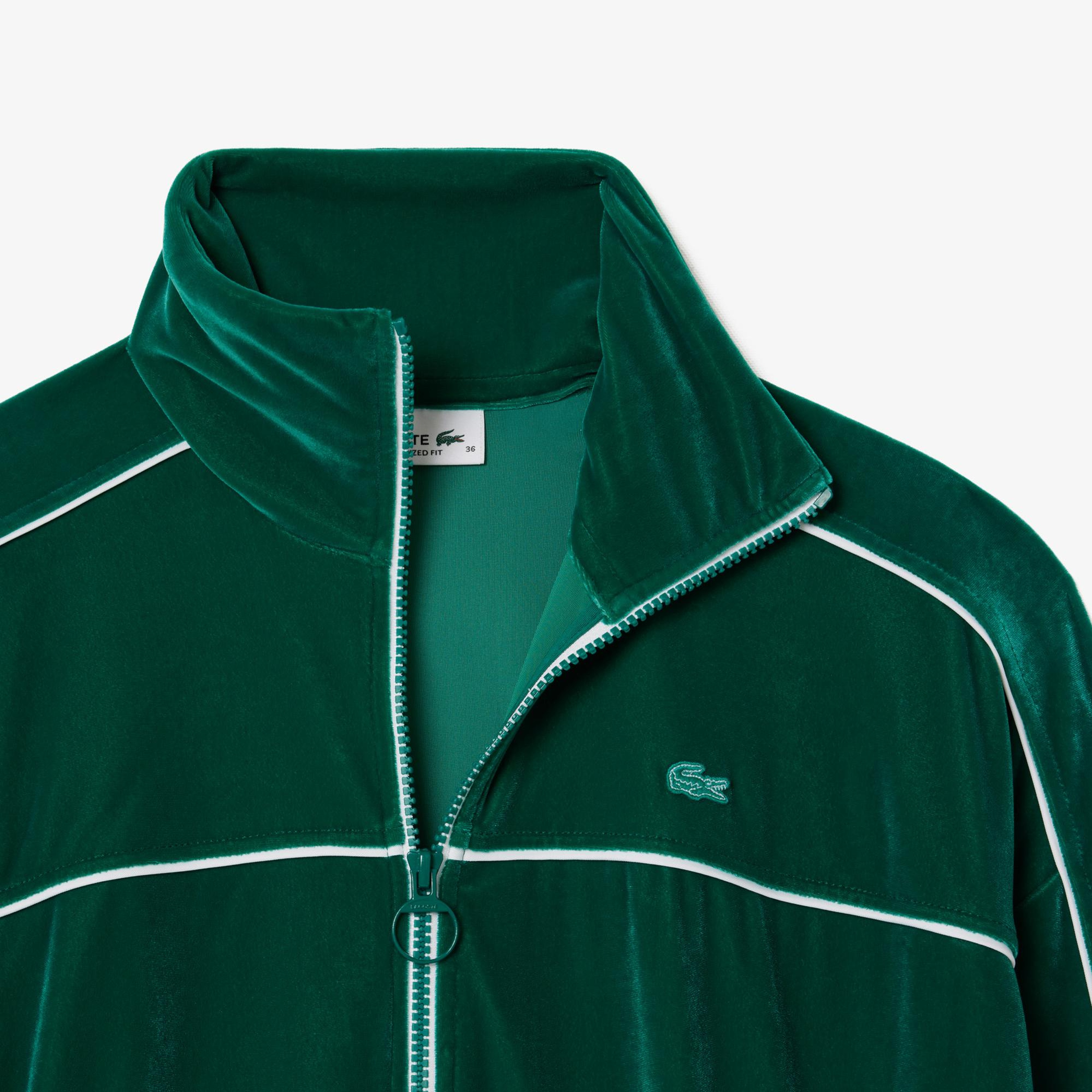 Lacoste Kadın Oversize Fit Bisiklet Yaka Koyu Yeşil Sweatshirt