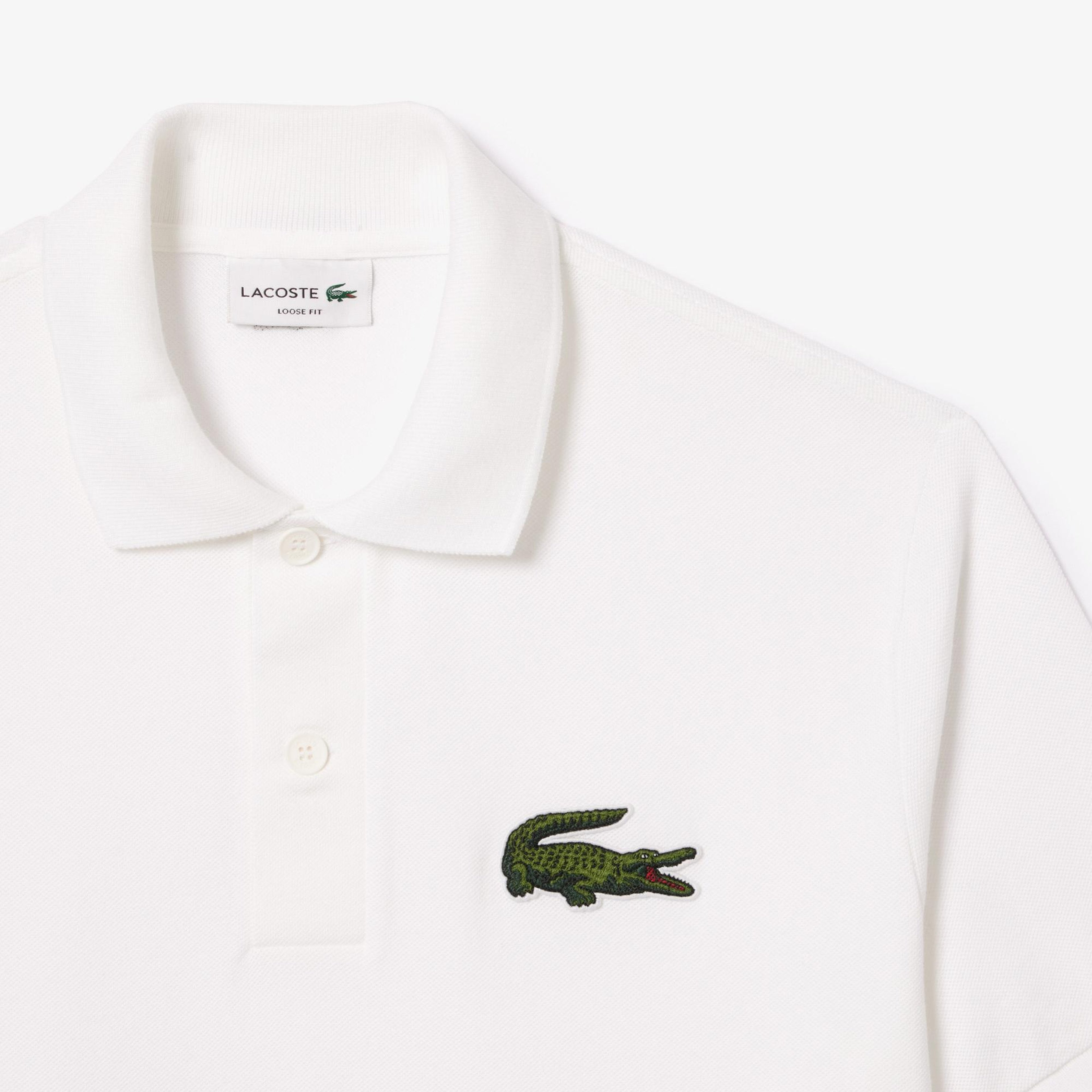 Lacoste Unisex Loose Fit Beyaz Polo