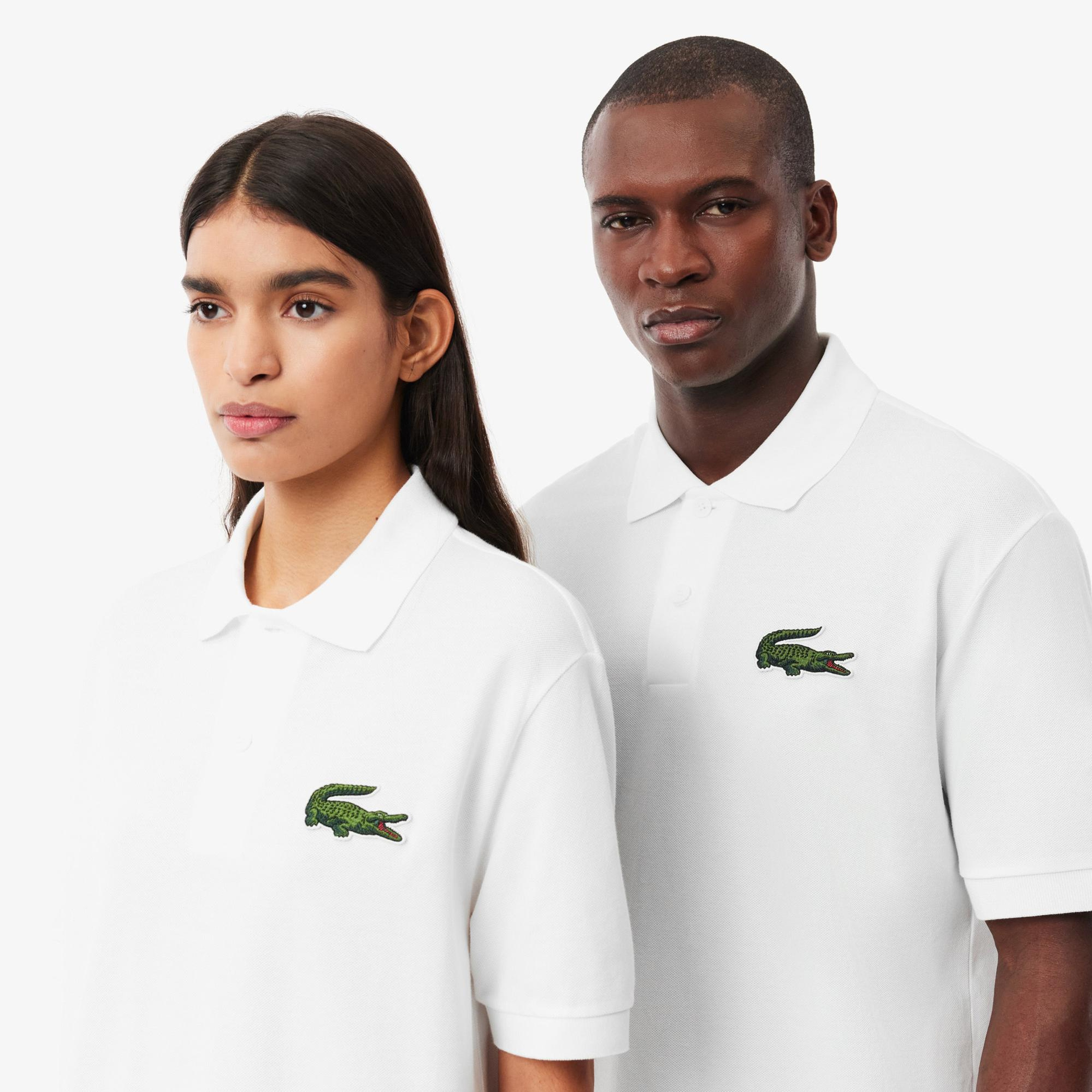 Lacoste Unisex Loose Fit Beyaz Polo