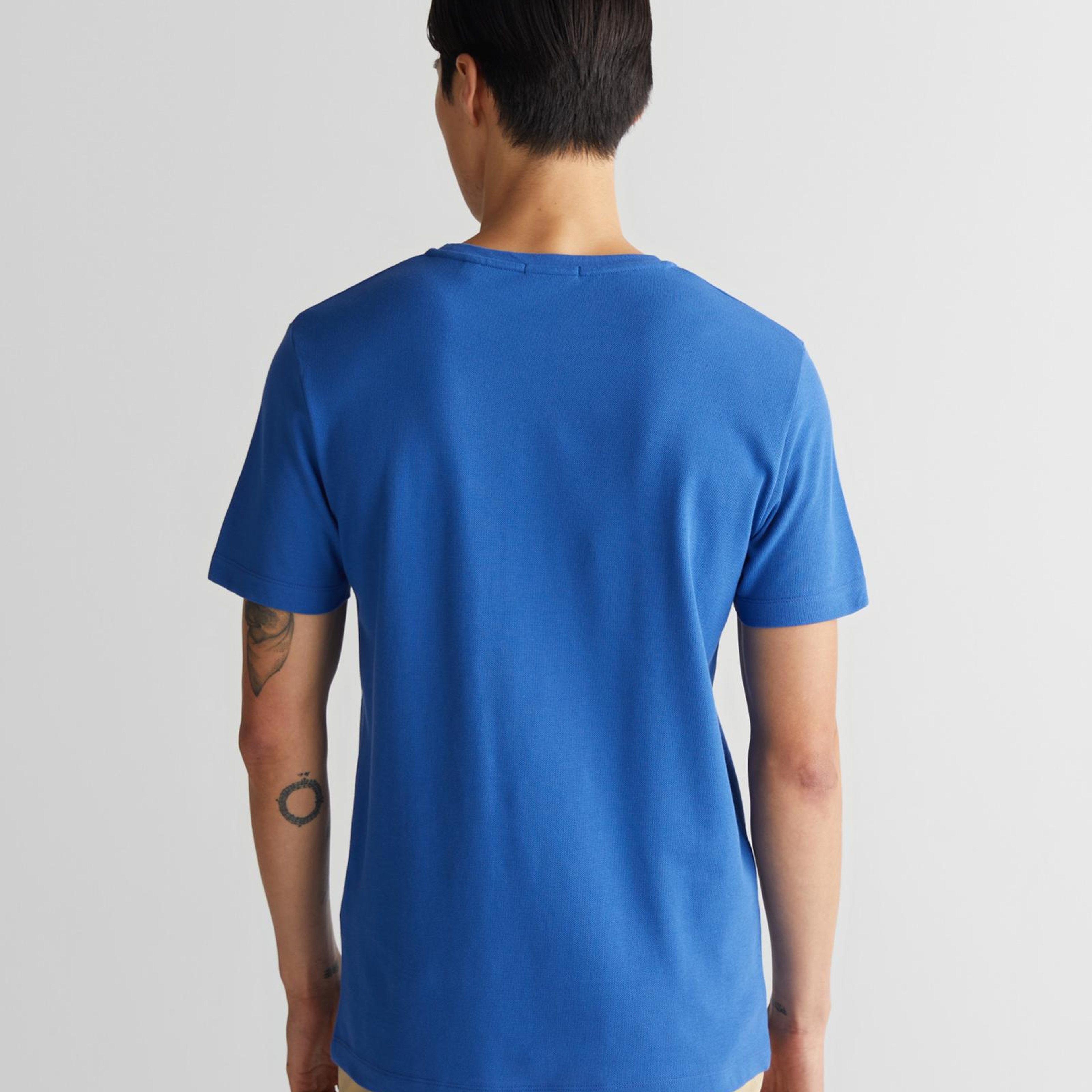 GANT Erkek Mavi Slim Fit Bisiklet Yaka T-Shirt