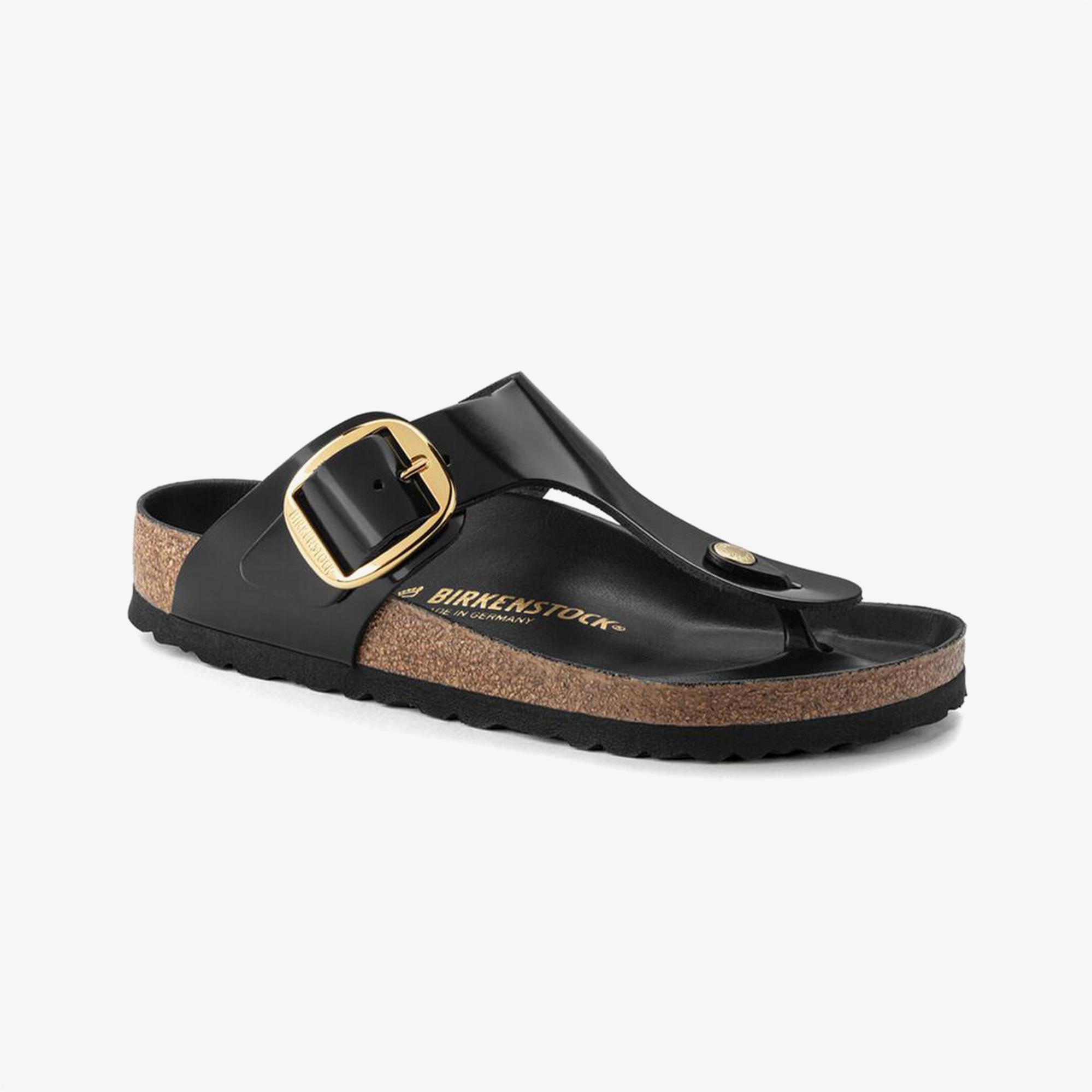 Birkenstock Gizeh Big Buckle Nl High Shine Kadın Siyah Terlik